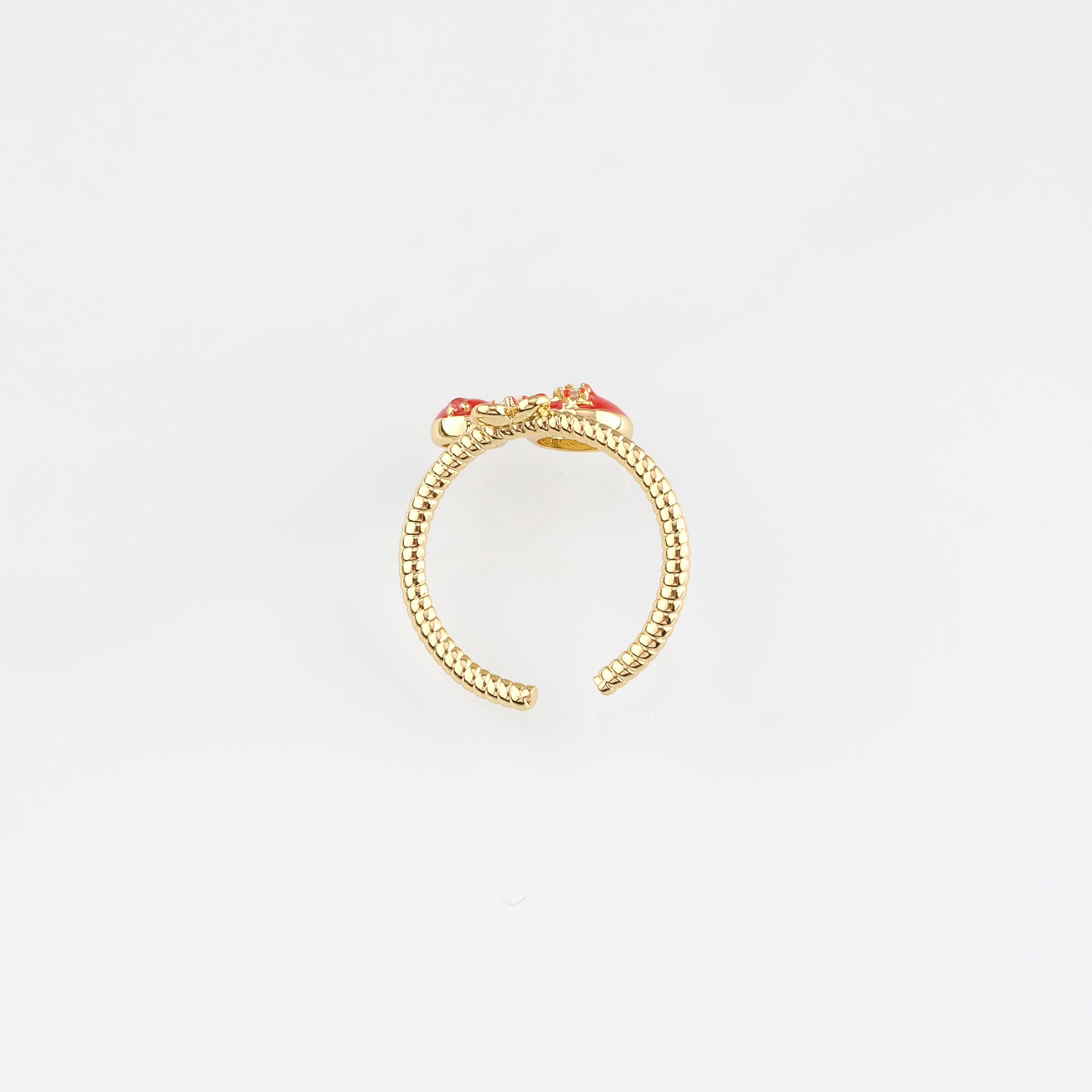18K Gold Filled Cherry Ring,Enamel Fruit Rings,Dainty Ring,Adjustable Ring,Minimalist Ring