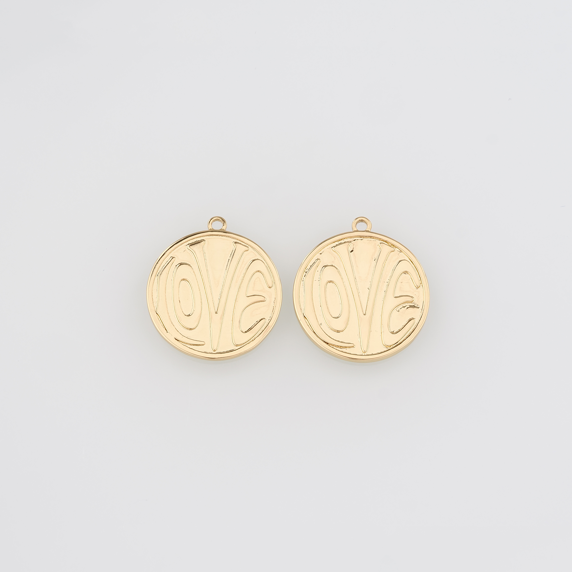 18K Gold Filled Love Pendant,Dainty Love Charm Earrings Necklace for DIY Jewelry Making Supply