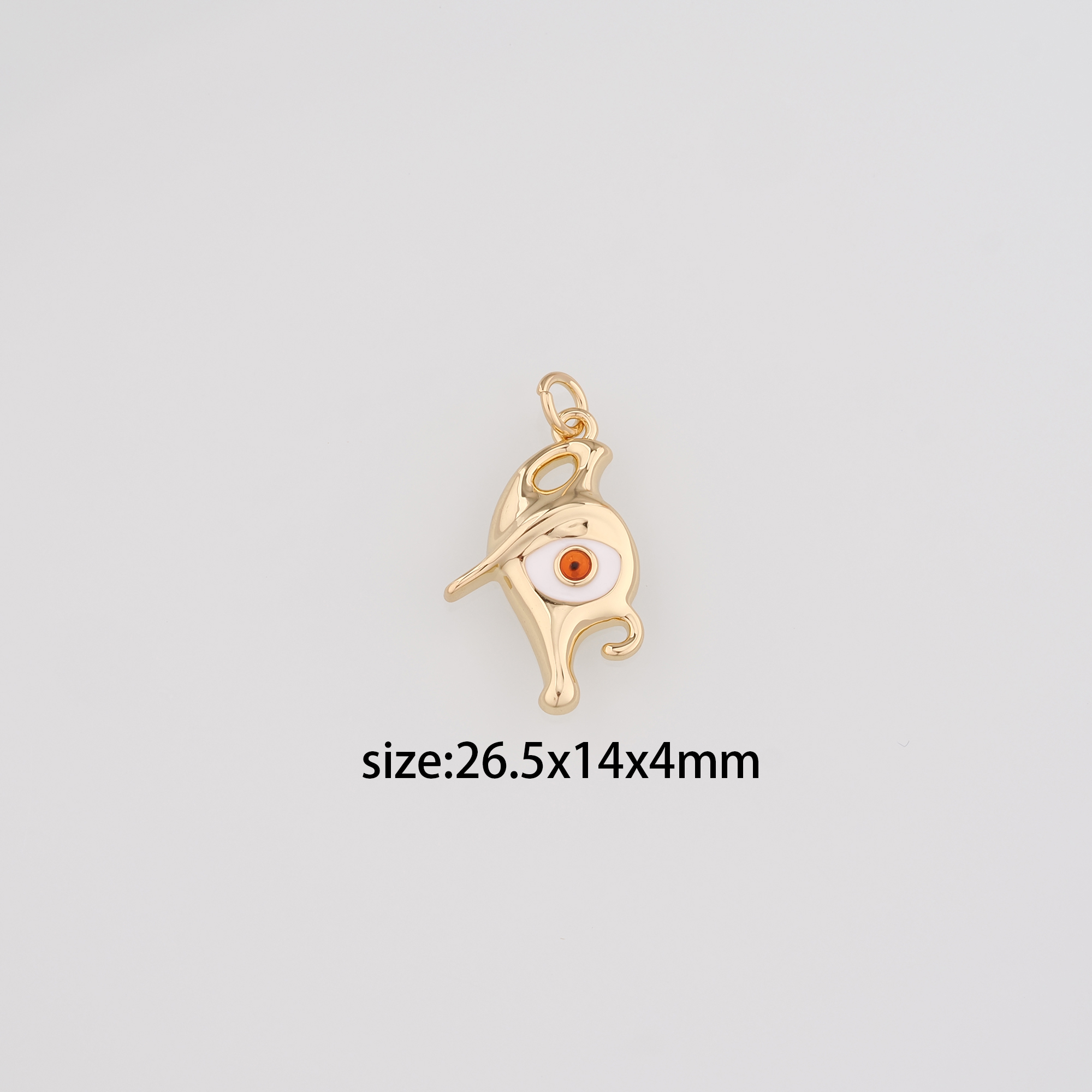 18K Gold Filled Evil Eye Pendant,Enamel Evil Eye Charm Earrings Necklace for DIY Jewelry Making Supply