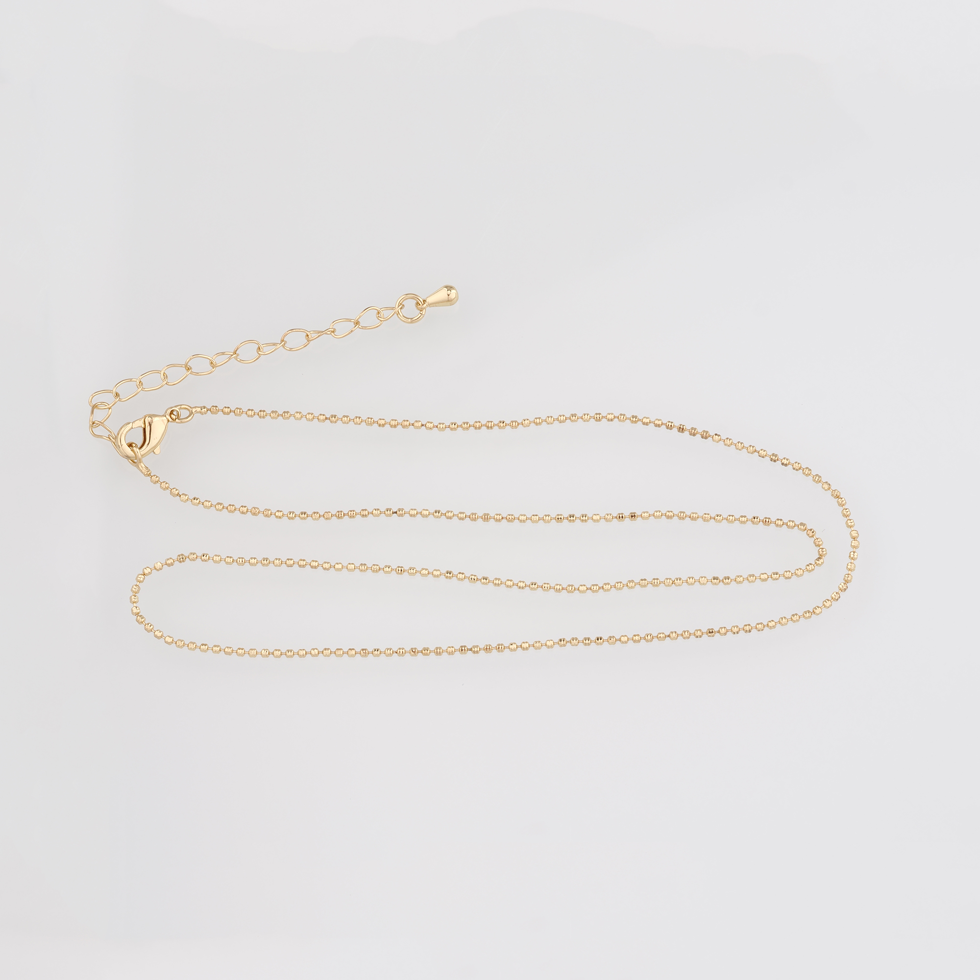 18K Gold Filled Ball Chain Necklace,Gold Bead Link Chain Necklace,Beaded Link Chain,Minimalist Necklace,Adjustable Necklace