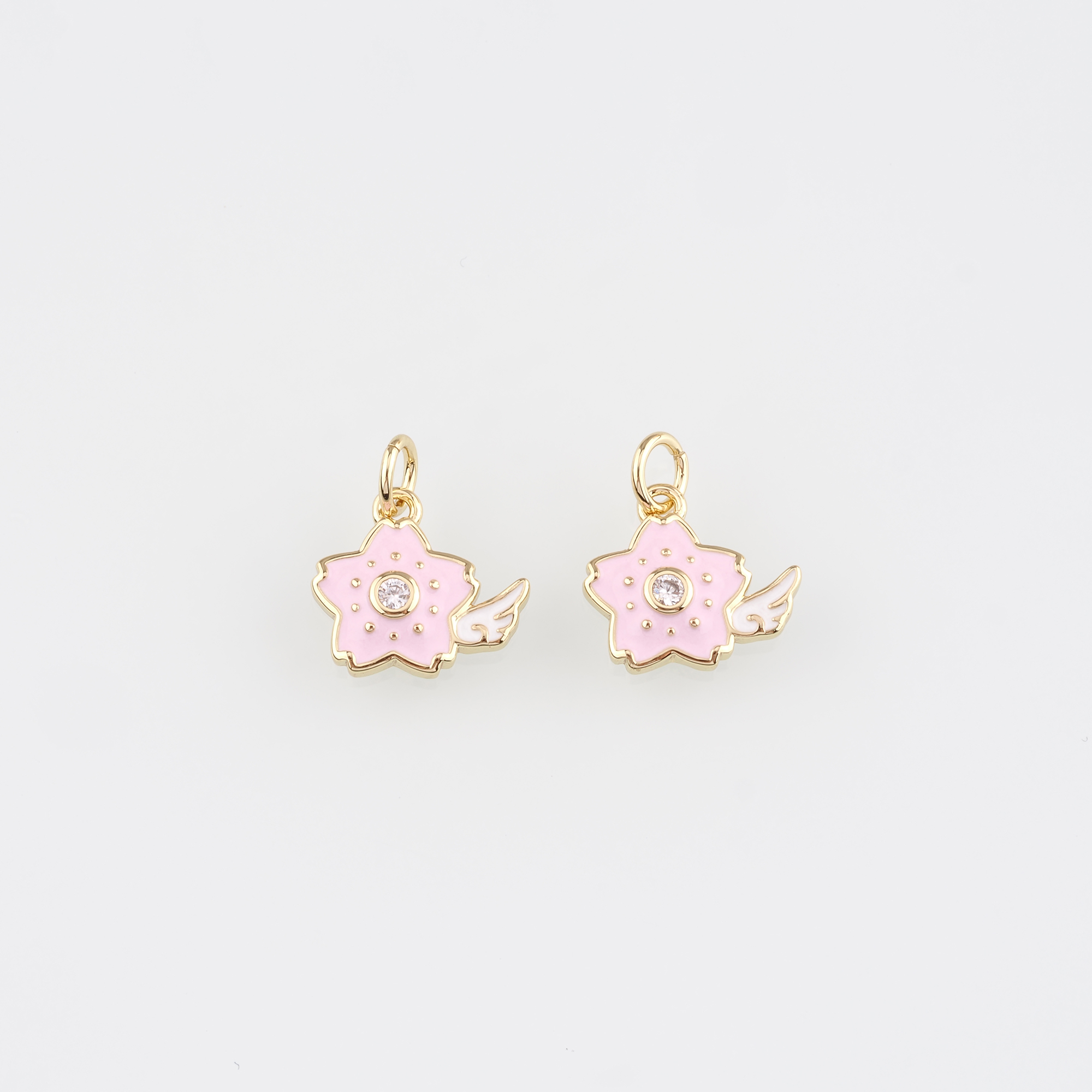 18K Gold Filled Star Pendant,Enamel Luck Star Charm Earrings Necklace for DIY Jewelry Making Supply