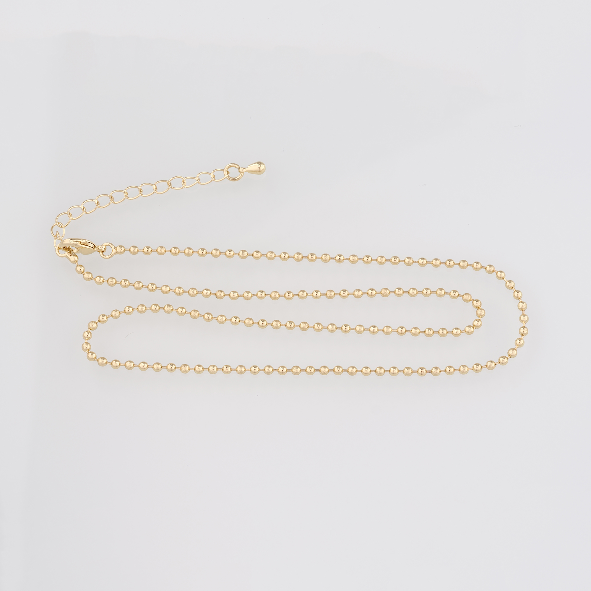 18K Gold Filled Ball Chain Necklace,Gold Bead Link Chain Necklace,Beaded Link Chain,Minimalist Necklace,Adjustable Necklace