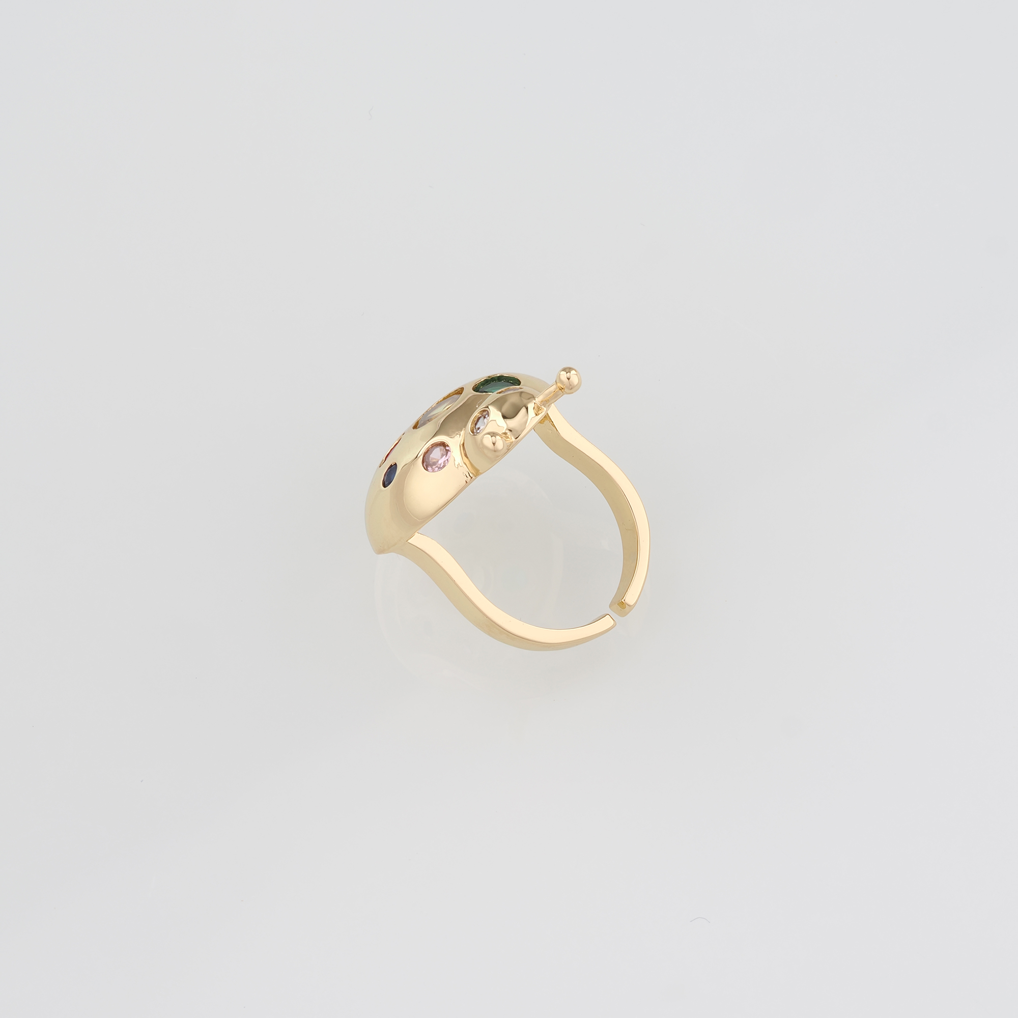 18K Gold Filled LadybugRing,CZ Ladybug Rings,Dainty Ring,Adjustable Ring,Minimalist Ring