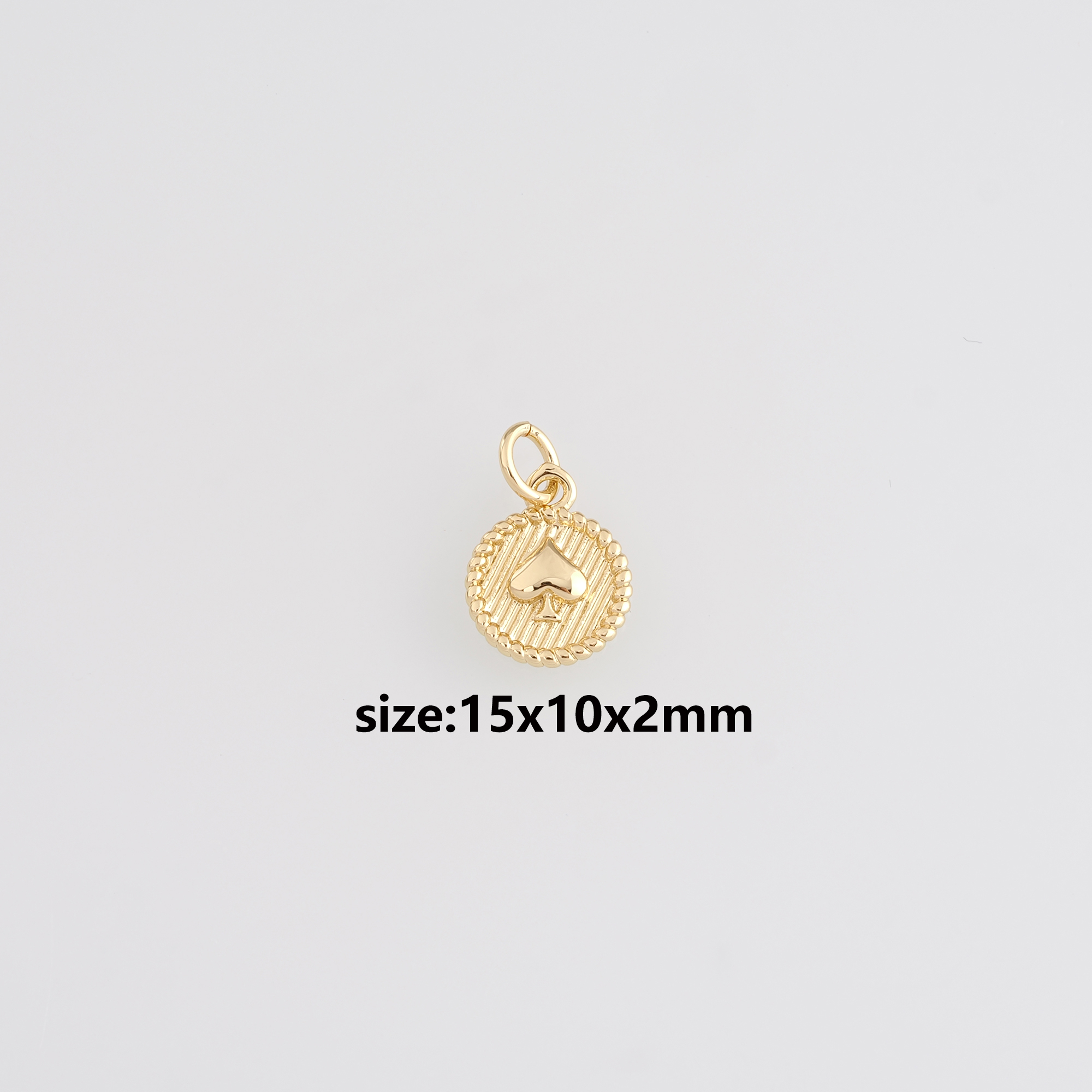 18K Gold Filled Spade Pendant,Dainty Spade Charm Earrings Necklace for DIY Jewelry Making Supply