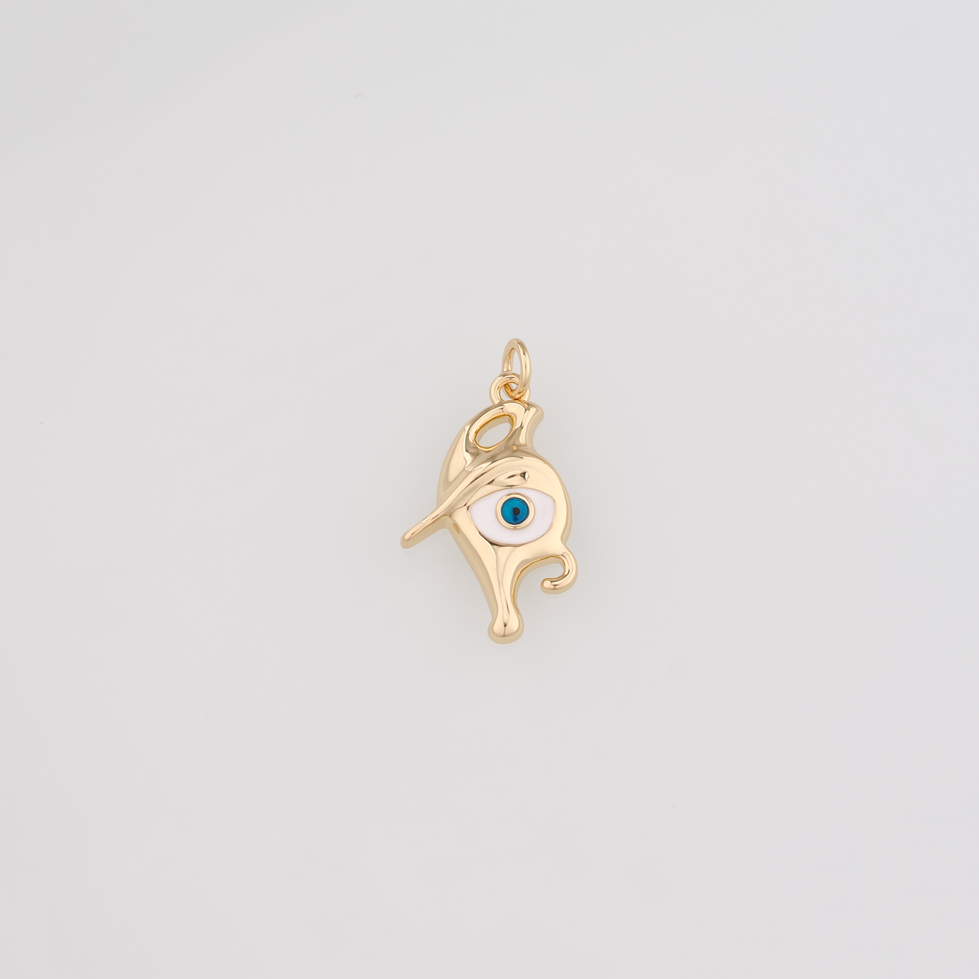 18K Gold Filled Evil Eye Pendant,Enamel Evil Eye Charm Earrings Necklace for DIY Jewelry Making Supply