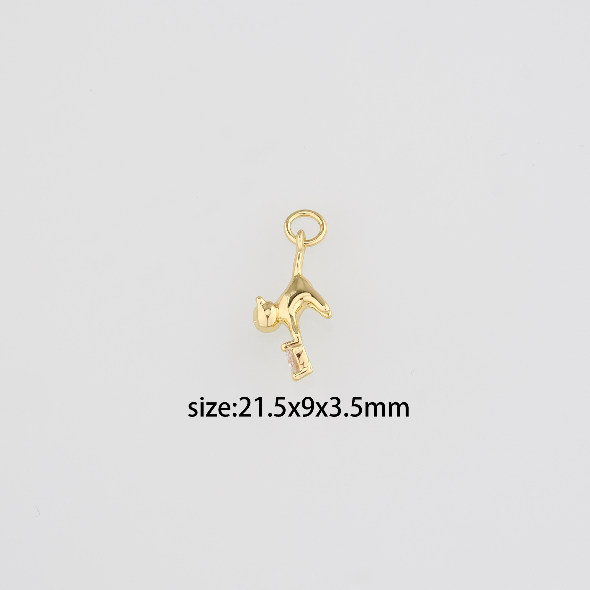 18K Gold Filled Cat Pendant,Animal Charm,Cat Earrings Necklace for DIY Jewelry Making Supply