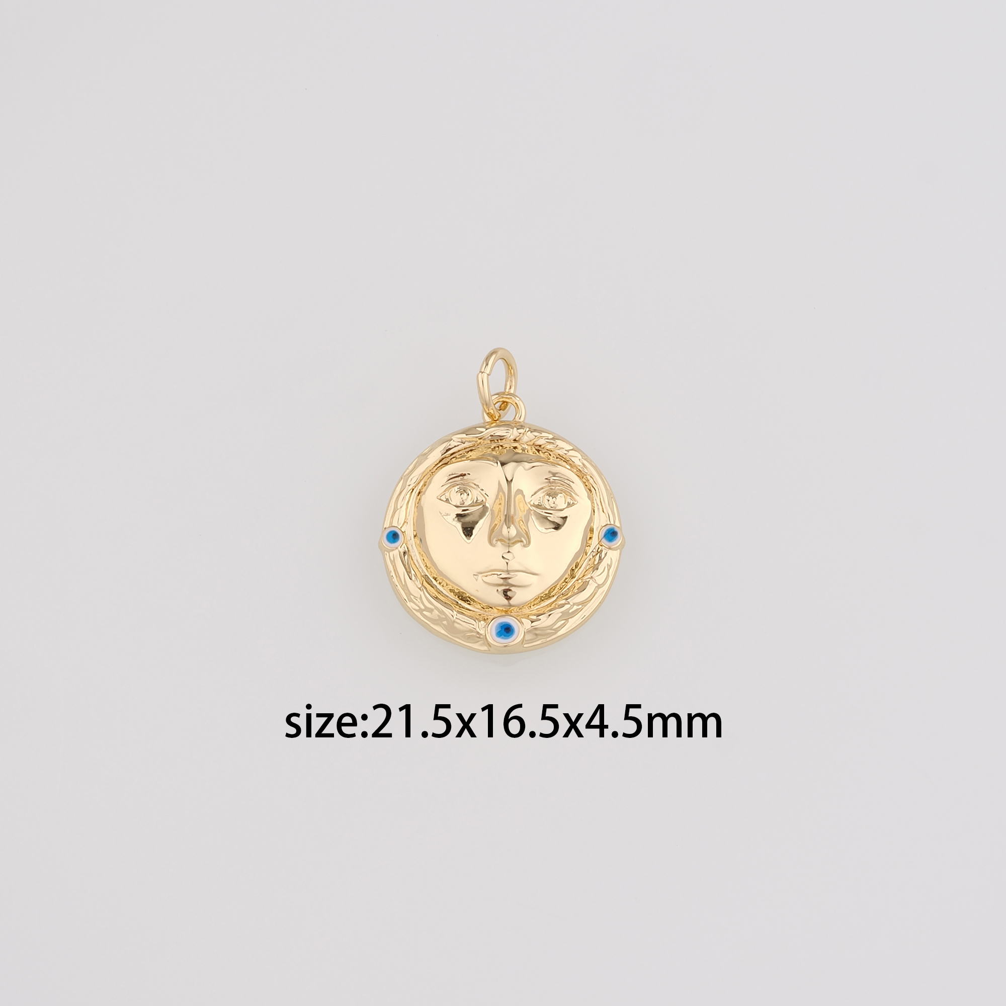 18K Gold Filled Portrait Pendant,Portrait Charm Earrings Necklace for DIY Jewelry Making Supply