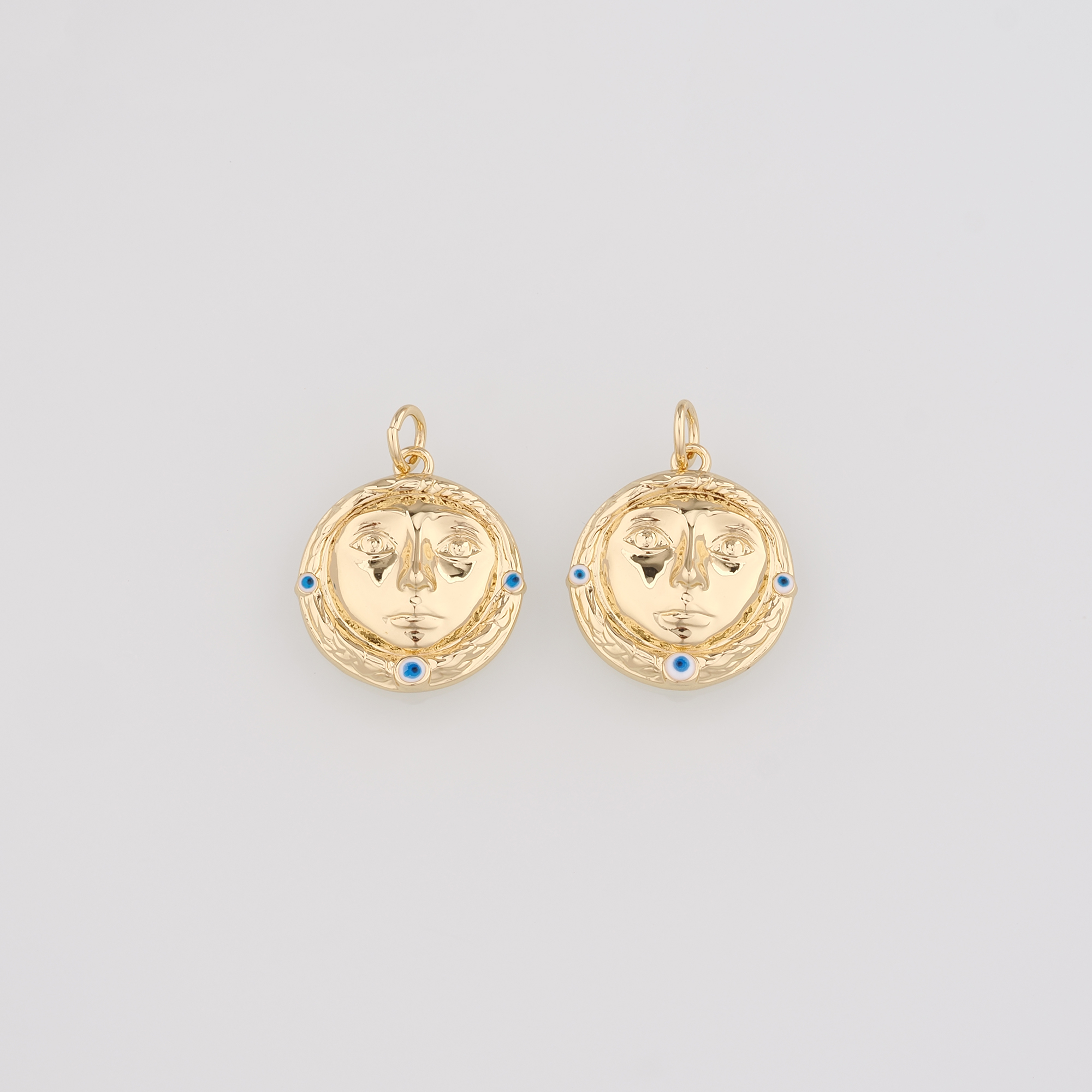 18K Gold Filled Portrait Pendant,Portrait Charm Earrings Necklace for DIY Jewelry Making Supply