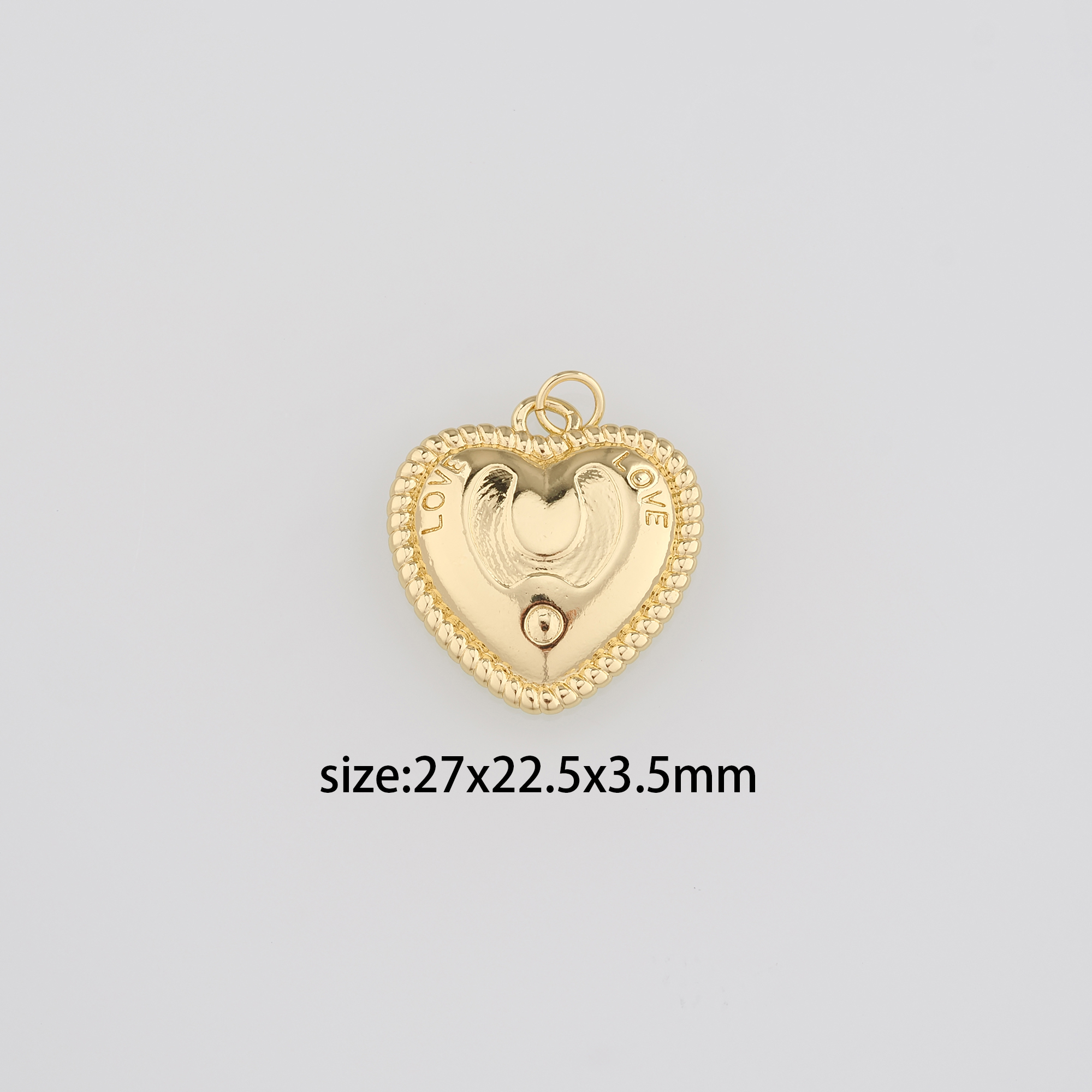 18K Gold Filled Heart Pendant,Dainty Heart Charm Earrings Necklace for DIY Jewelry Making Supply