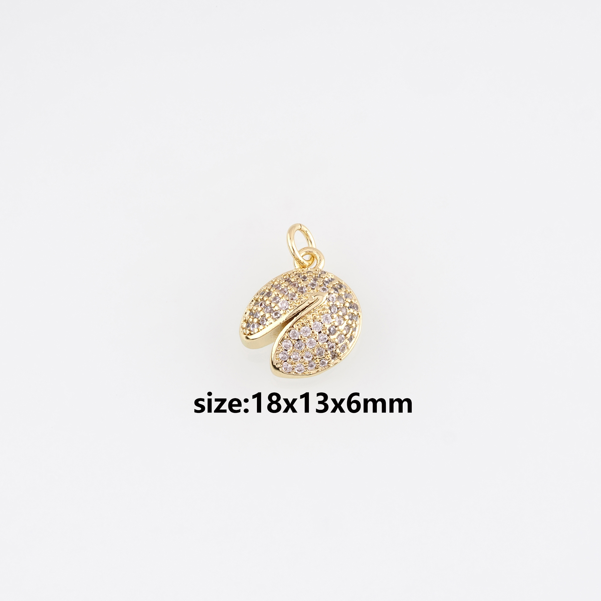 18K Gold Filled Cookie Pendant,Fortune Cookie Charm Earrings Necklace for DIY Jewelry Making Supply
