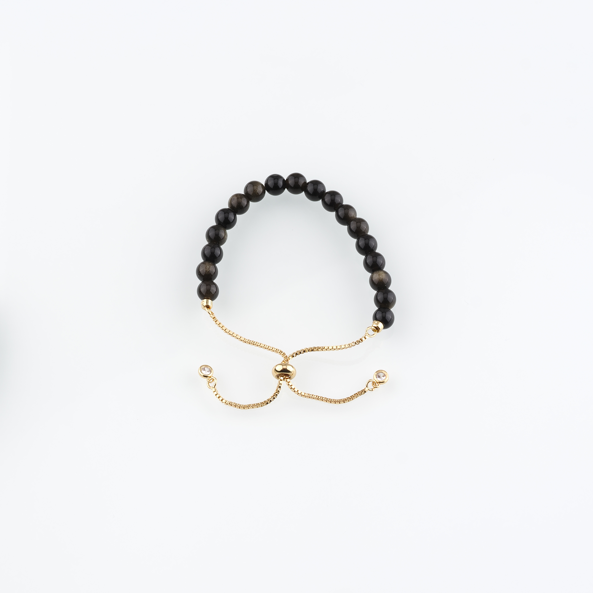 18K Gold Filled Beaded Chain Bracelet,Bead Bracelet,Adjustable Bracelet,Gift For Her