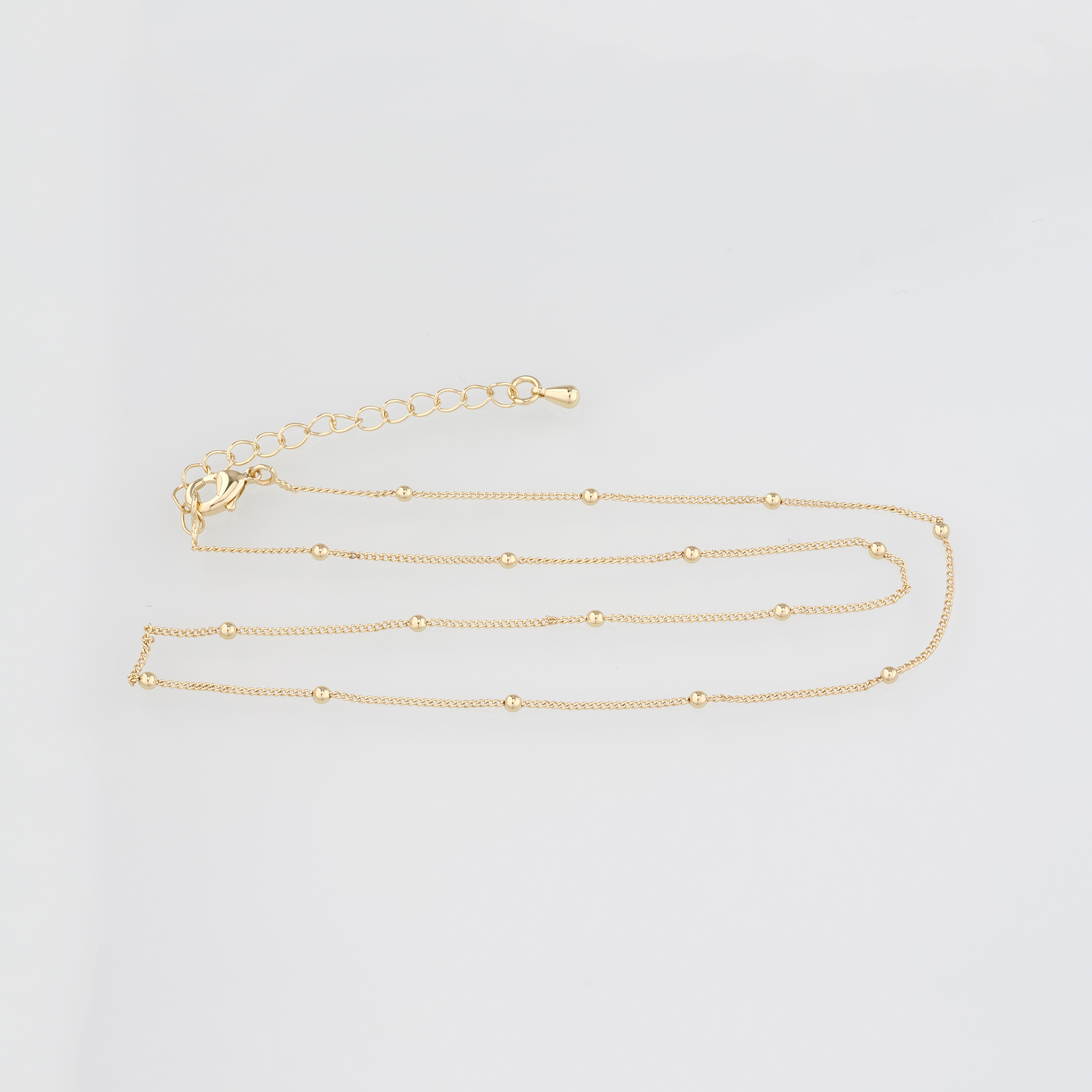 18K Gold Filled Ball Chain Necklace,Gold Bead Link Chain Necklace,Beaded Link Chain,Minimalist Necklace,Adjustable Necklace