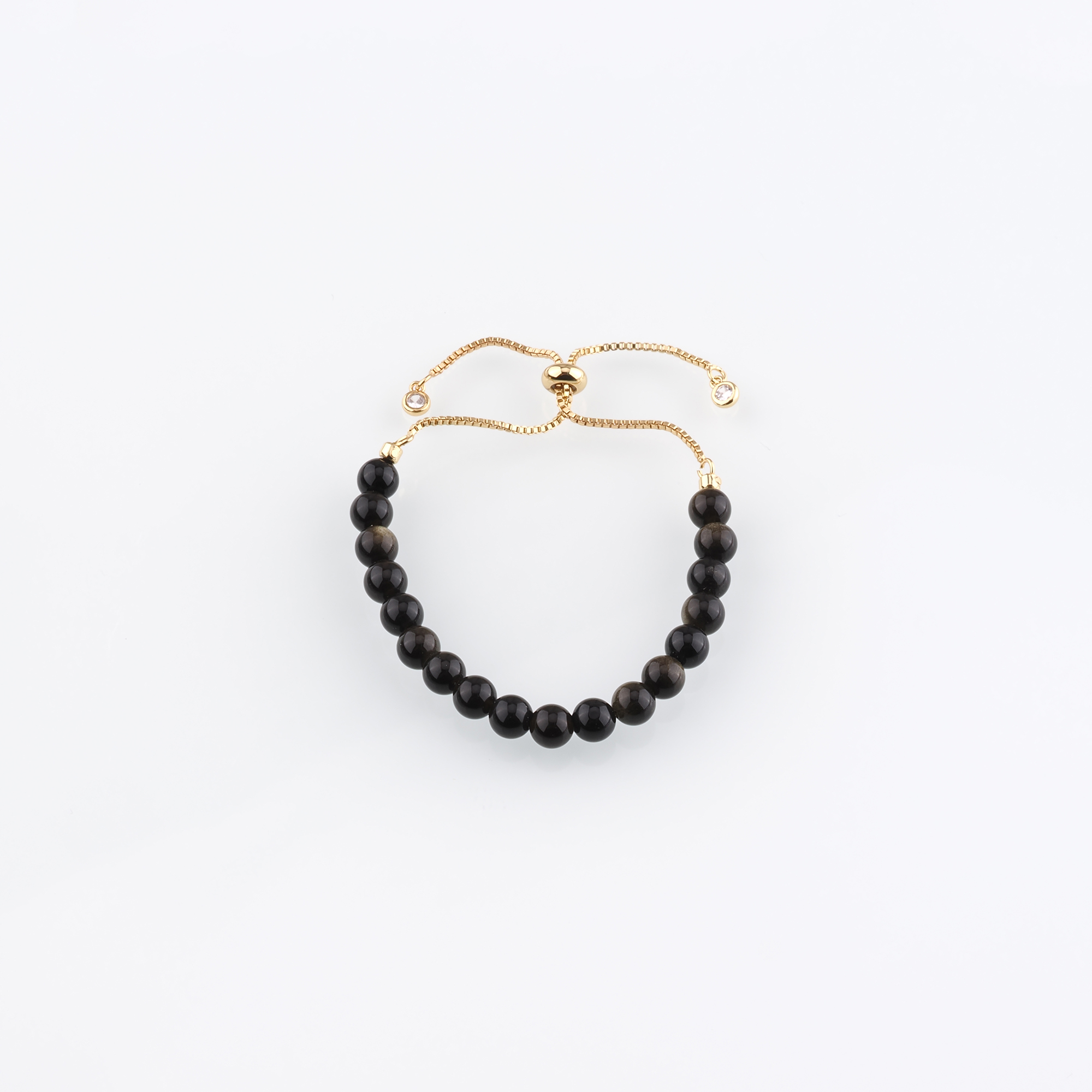 18K Gold Filled Beaded Chain Bracelet,Bead Bracelet,Adjustable Bracelet,Gift For Her