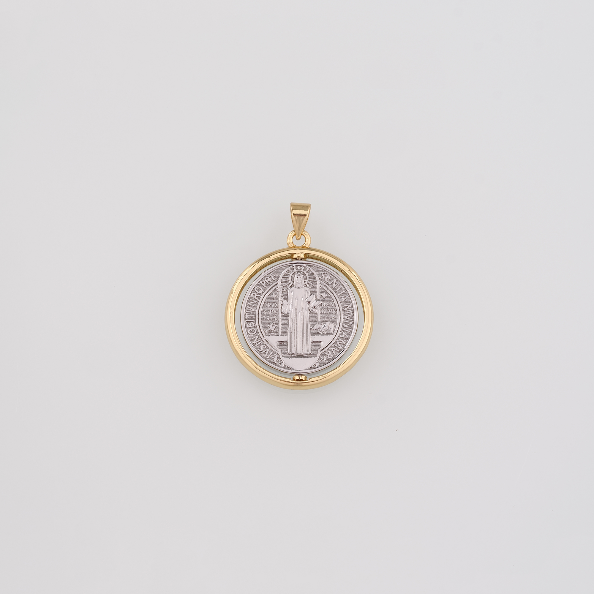 18K Gold Filled Benedict Pendant,Religious Charm Earrings Necklace for DIY Jewelry Making Supply