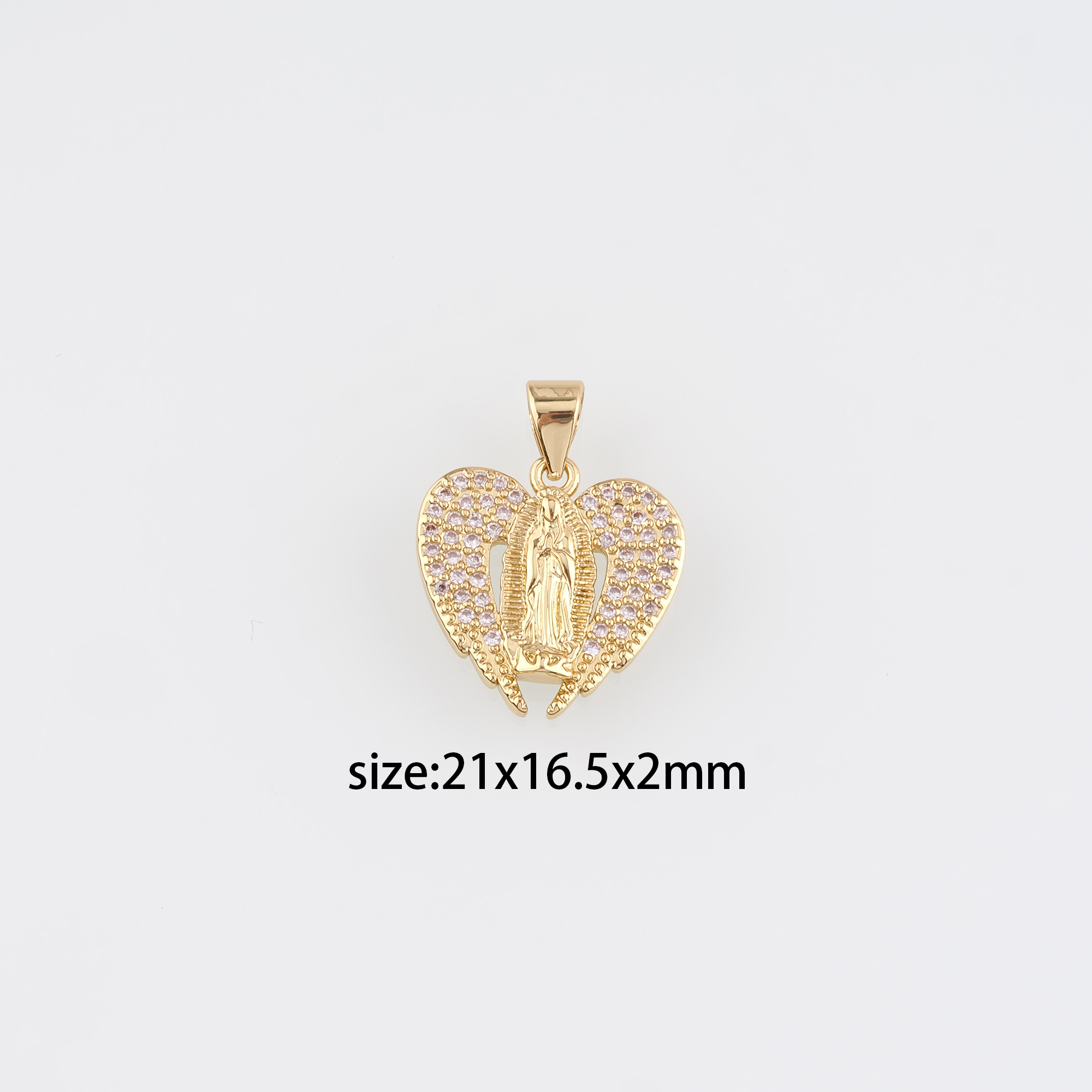 18K Gold Filled Virgin Mary Pendant,Religious Charm Earrings Necklace for DIY Jewelry Making Supply