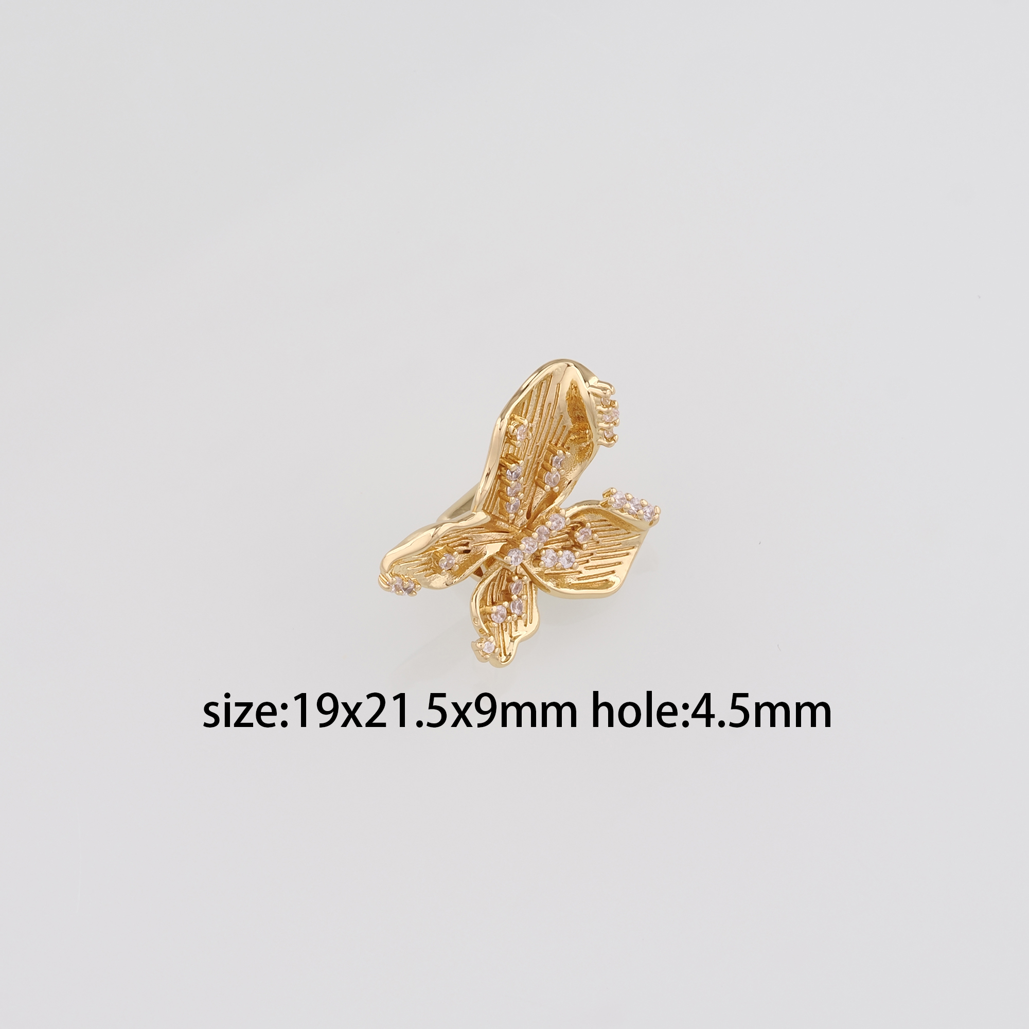 18K Gold Filled Butterfly Spacer Beads,CZ Butterfly Bead for Bracelet Jewelry Necklace Making Supply