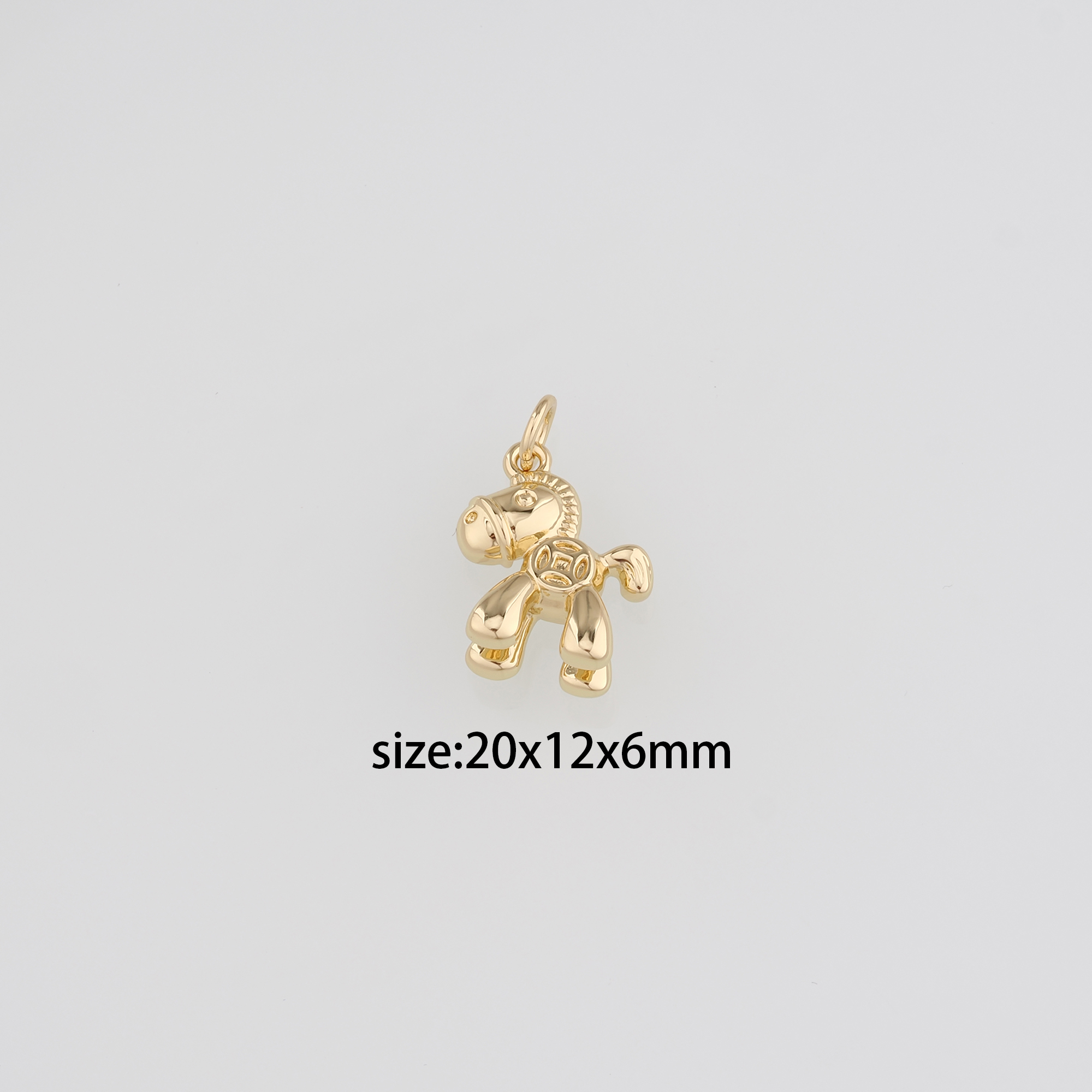 18K Gold Filled Trojan Horse Pendant,Dainty Trojan Horse Charm Earrings Necklace for DIY Jewelry Making Supply