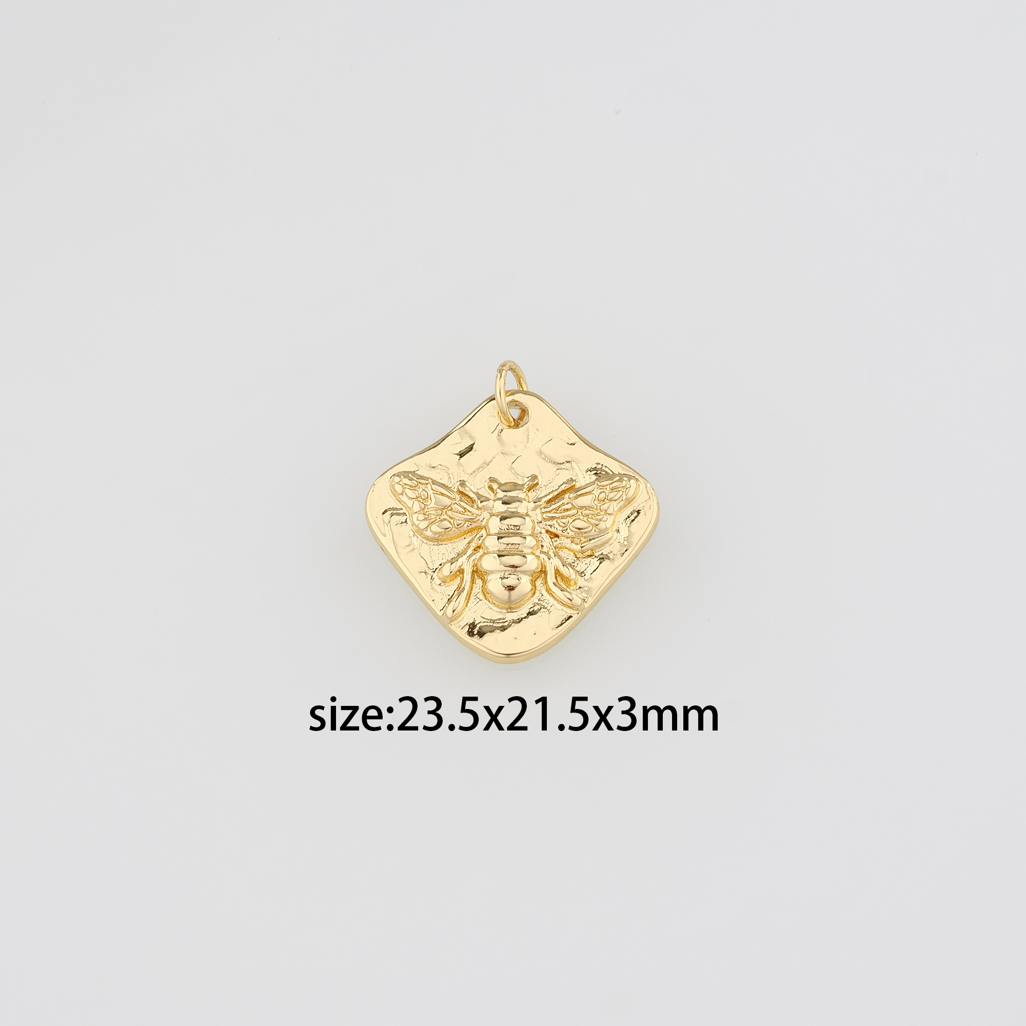 18K Gold Filled Bee Pendant,Dainty Bee Charm Earrings Necklace for DIY Jewelry Making Supply