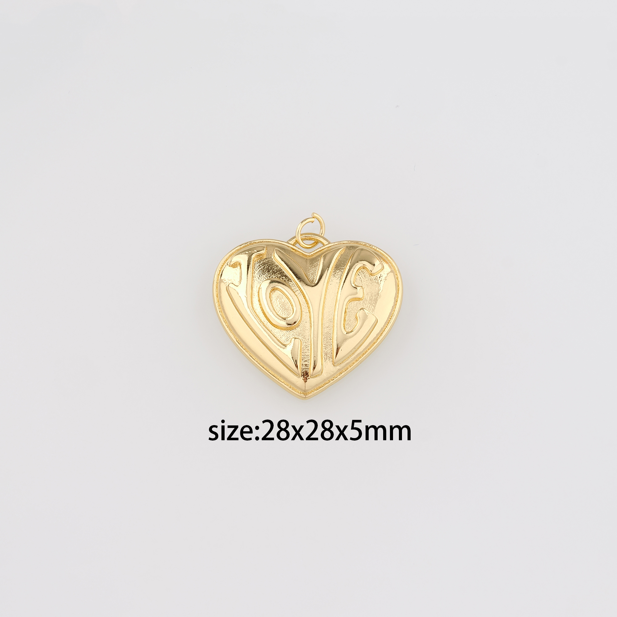 18K Gold Filled Love Heart Pendant,Dainty Heart Charm Earrings Necklace for DIY Jewelry Making Supply