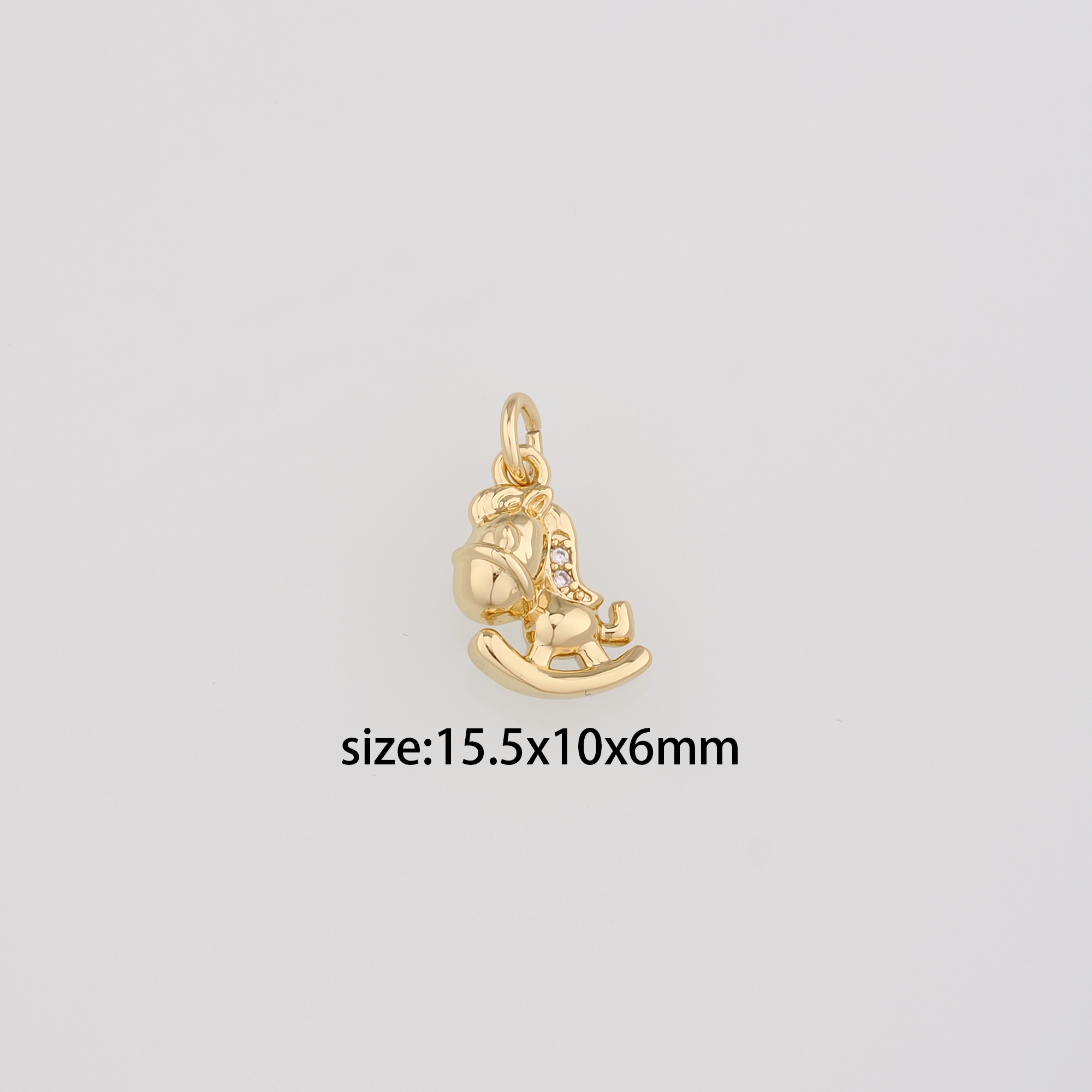 18K Gold Filled Trojan Horse Pendant,Dainty Trojan Horse Charm Earrings Necklace for DIY Jewelry Making Supply