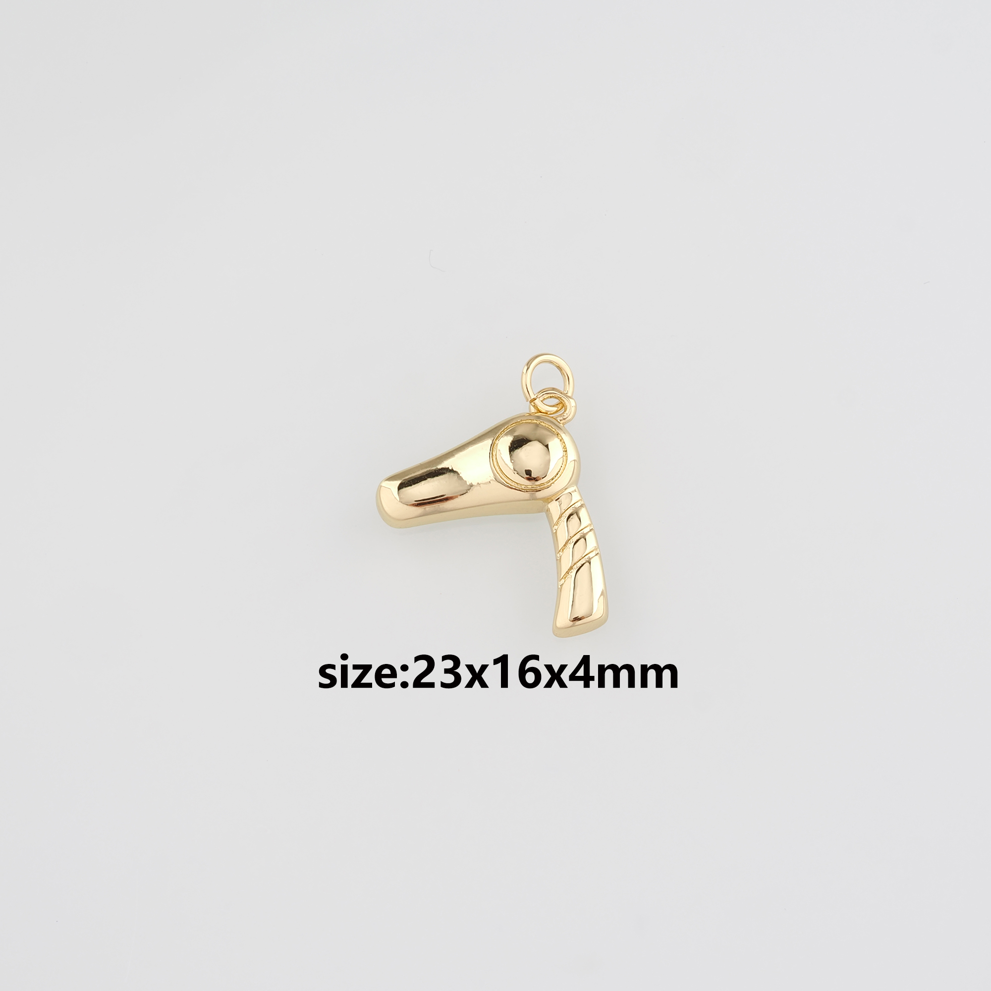 18K Gold Filled Hair Dryer Pendant,Dainty Hair Dryer Charm Earrings Necklace for DIY Jewelry Making Supply