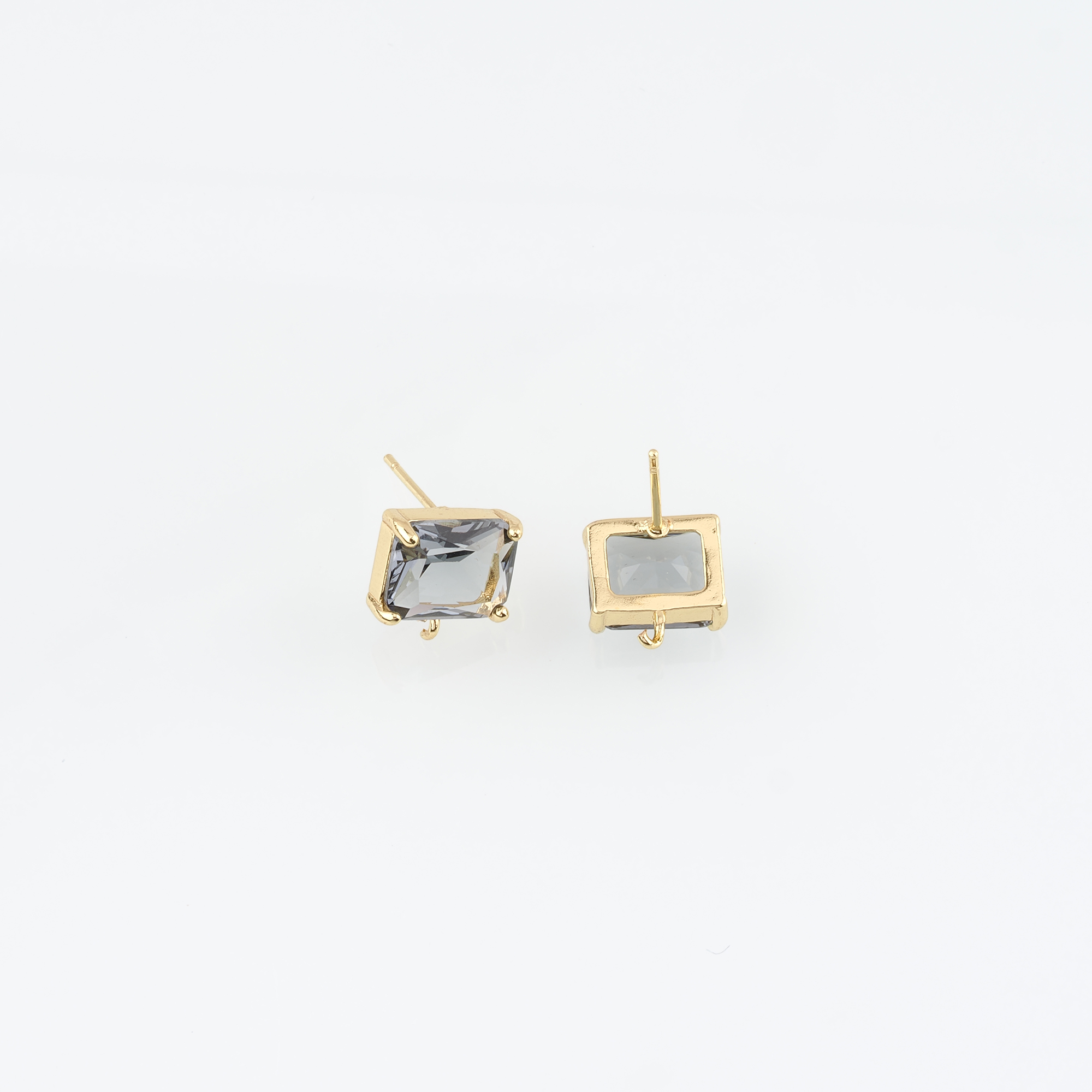 18K Gold Filled Rectangle Stud Earrings,Dainty Earrings,Minimalist Earring,DIY Jewelry Making Supply