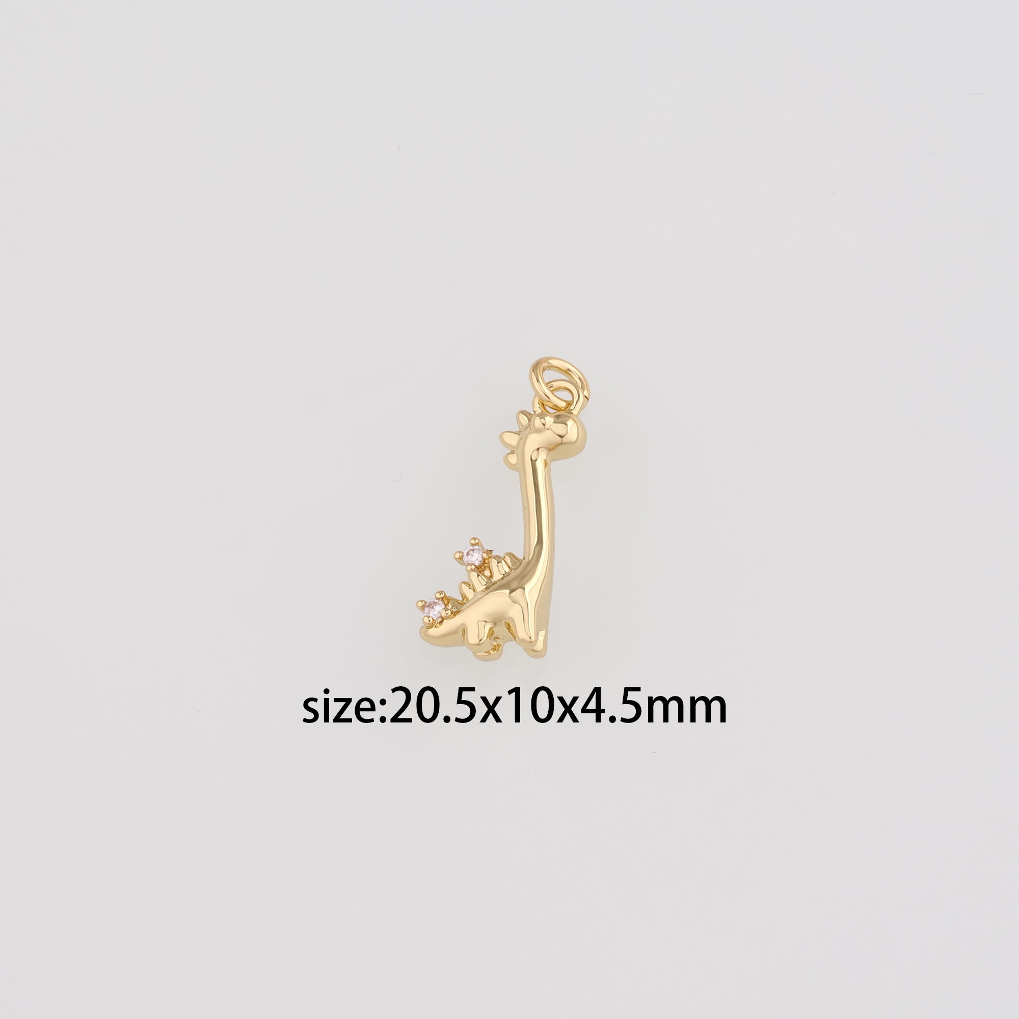 18K Gold Filled Dinosaur Pendant,CZ Micro Pave Dinosaur Charm Earrings Necklace for DIY Jewelry Making Supply