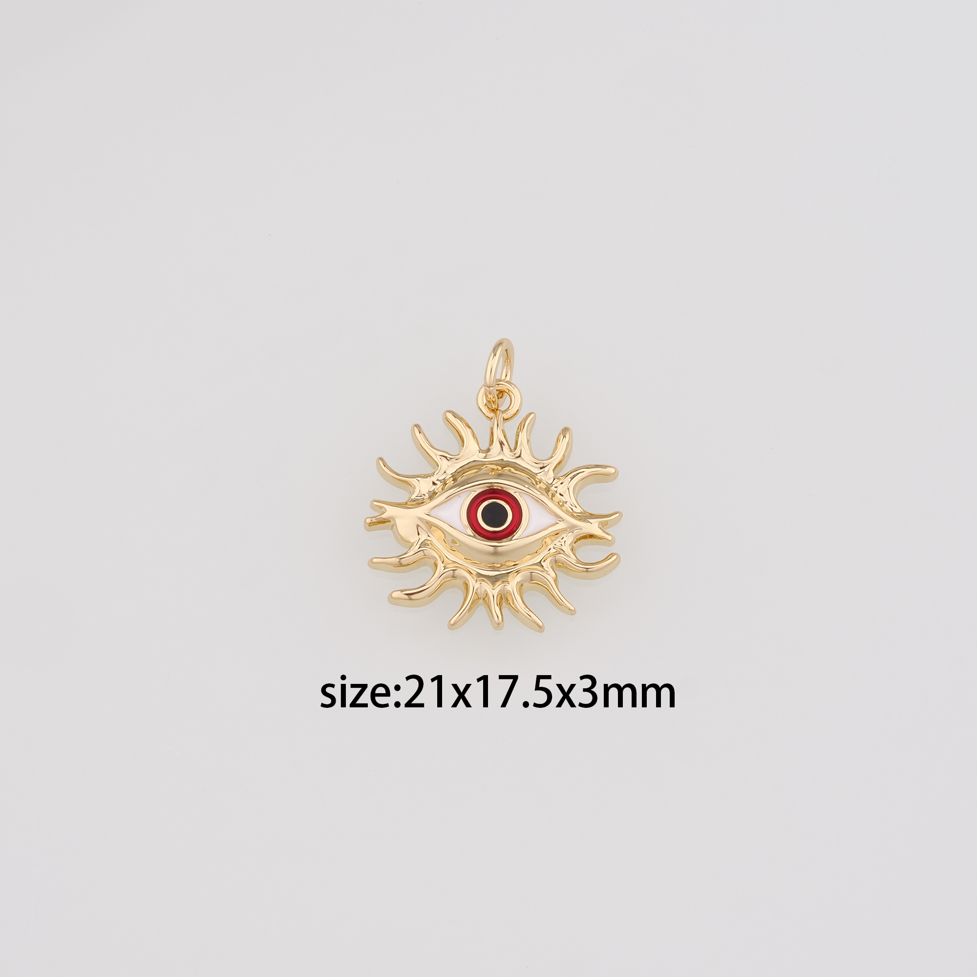 18K Gold Filled Evil Eye Pendant,Enamel Evil Eye Charm Earrings Necklace for DIY Jewelry Making Supply