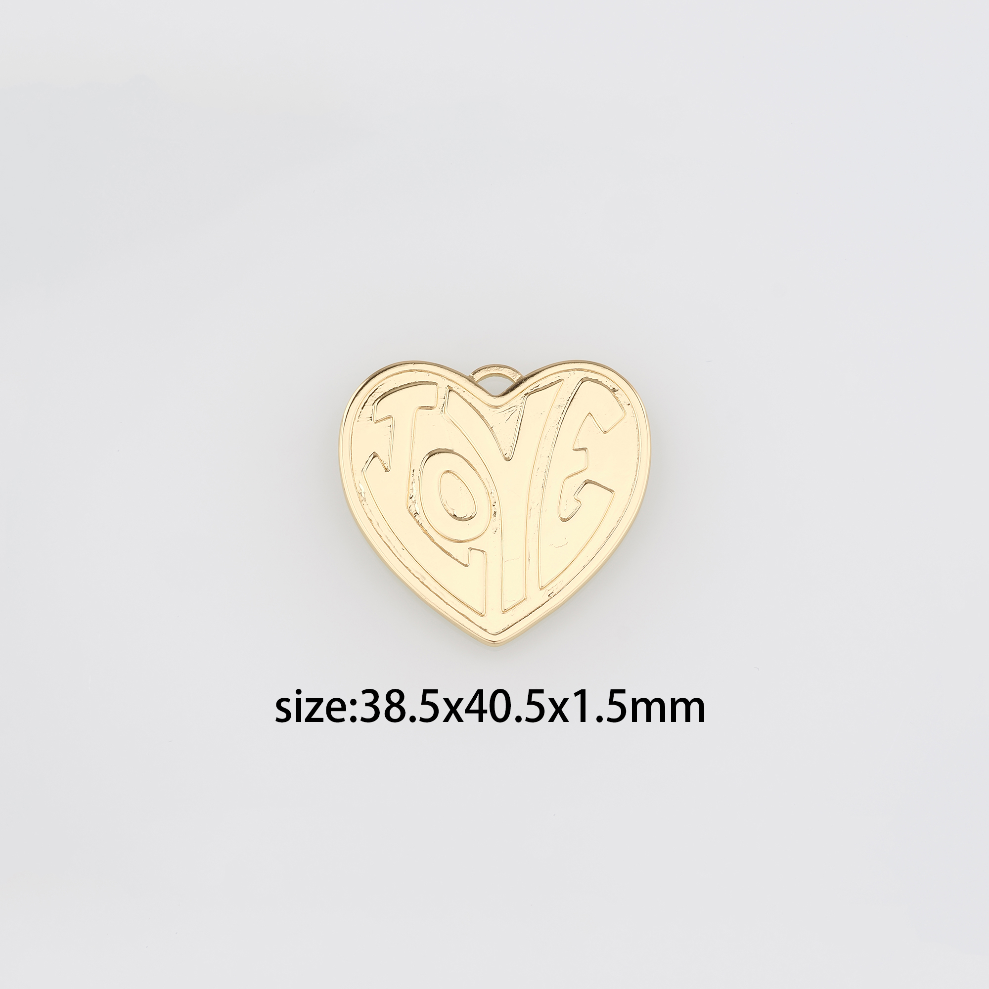 18K Gold Filled Love Heart Pendant,Dainty Heart Charm Earrings Necklace for DIY Jewelry Making Supply