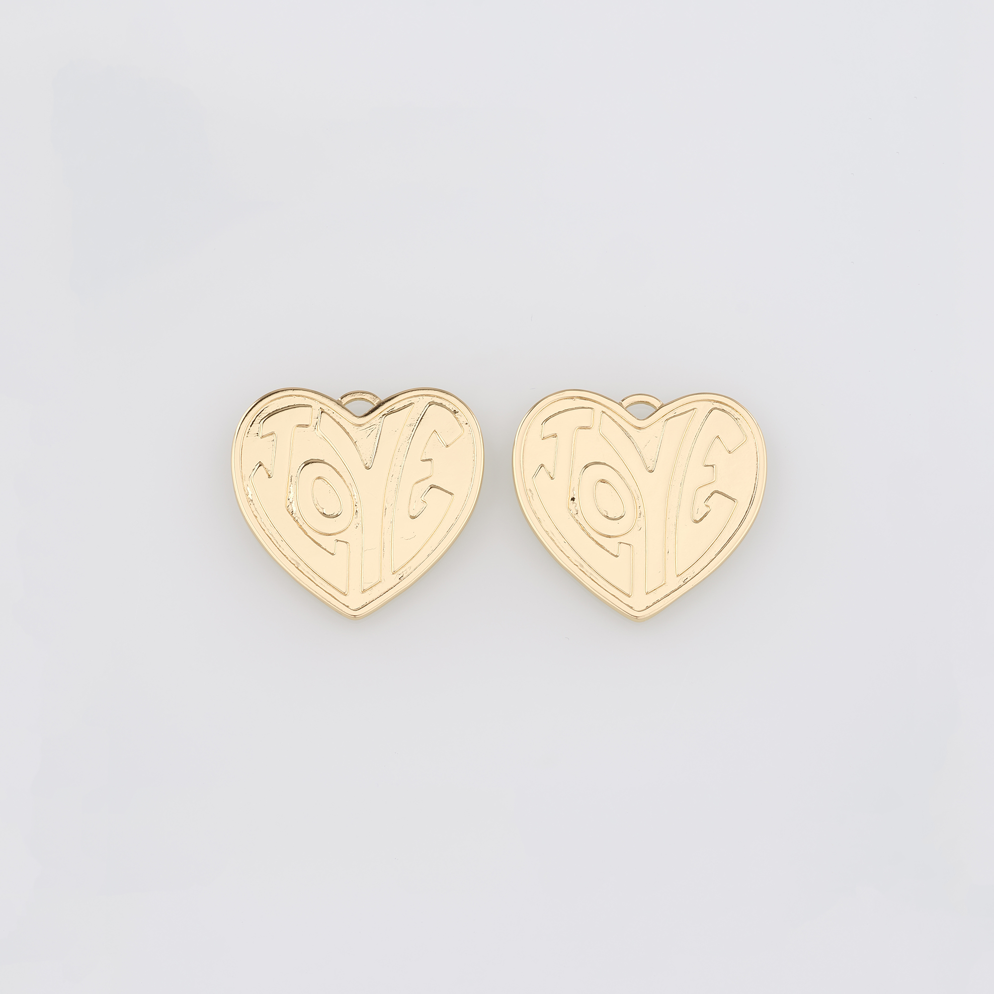 18K Gold Filled Love Heart Pendant,Dainty Heart Charm Earrings Necklace for DIY Jewelry Making Supply