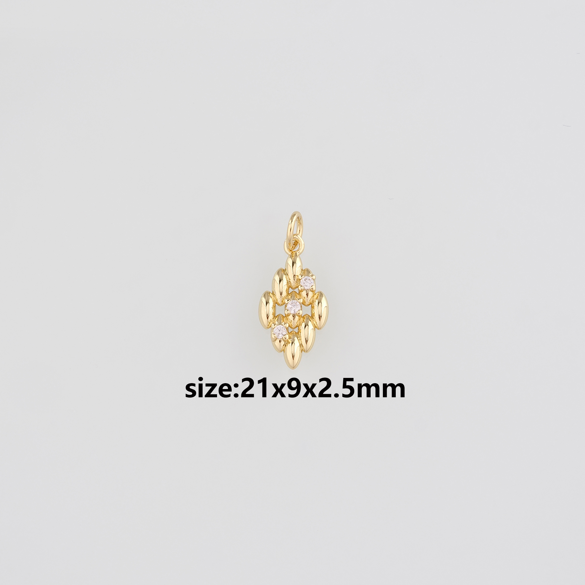 18K Gold Filled Rhombus Pendant,Dainty Rhombus Charm Earrings Necklace for DIY Jewelry Making Supply