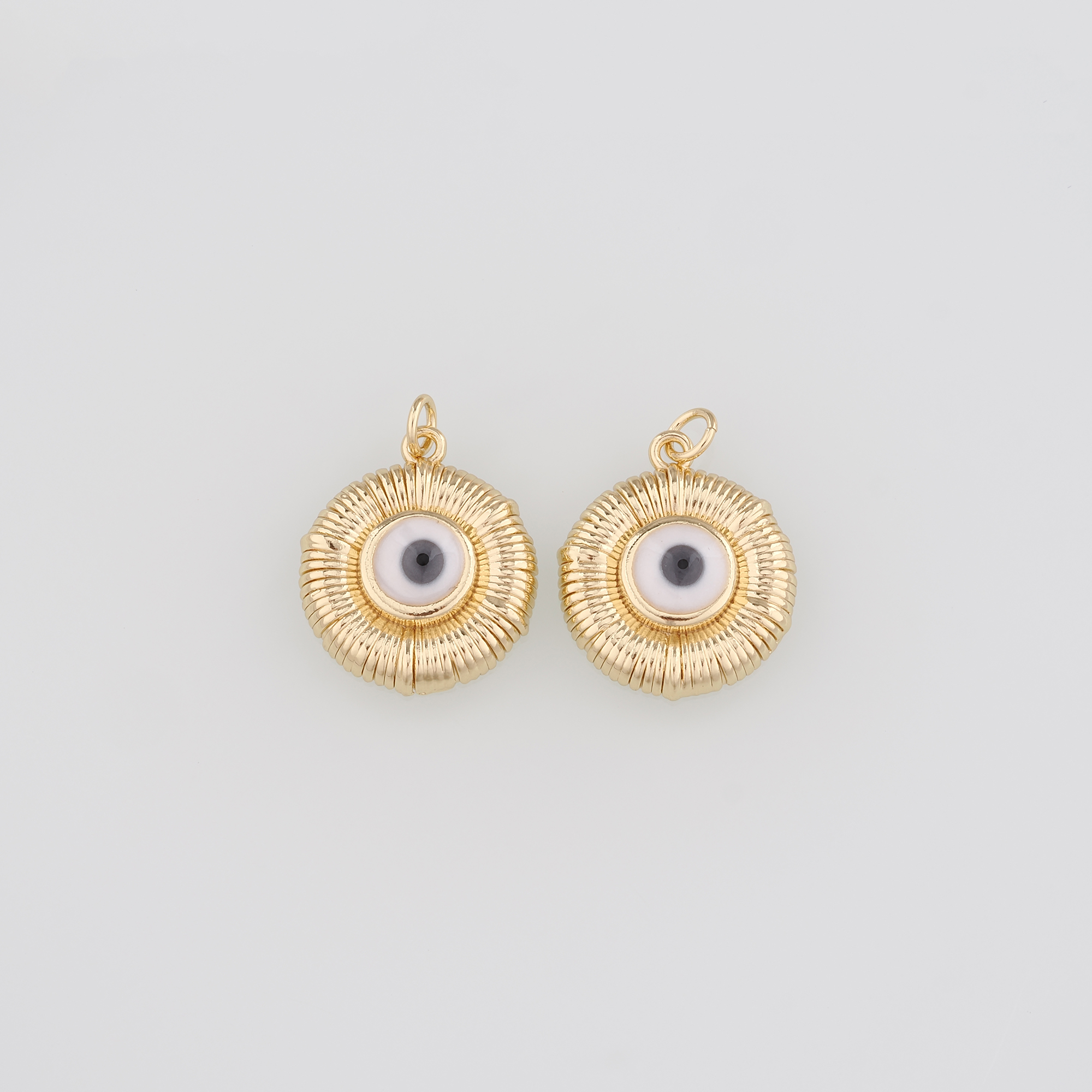 18K Gold Filled Evil Eye Pendant,Enamel Evil Eye Charm Earrings Necklace for DIY Jewelry Making Supply