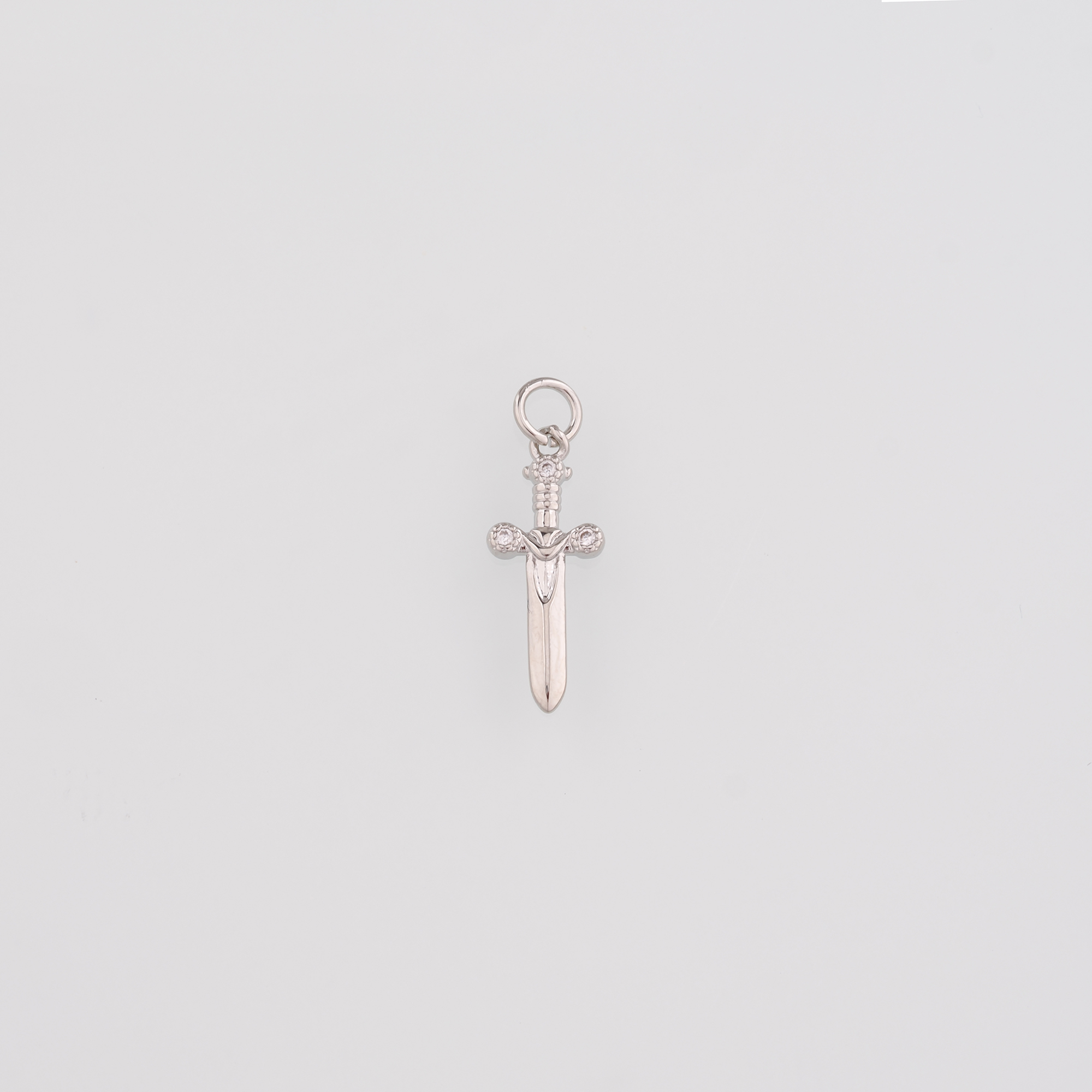 18K Gold Filled Sword Pendant,CZ Micro Pave Sword Charm Earrings Necklace for DIY Jewelry Making Supply