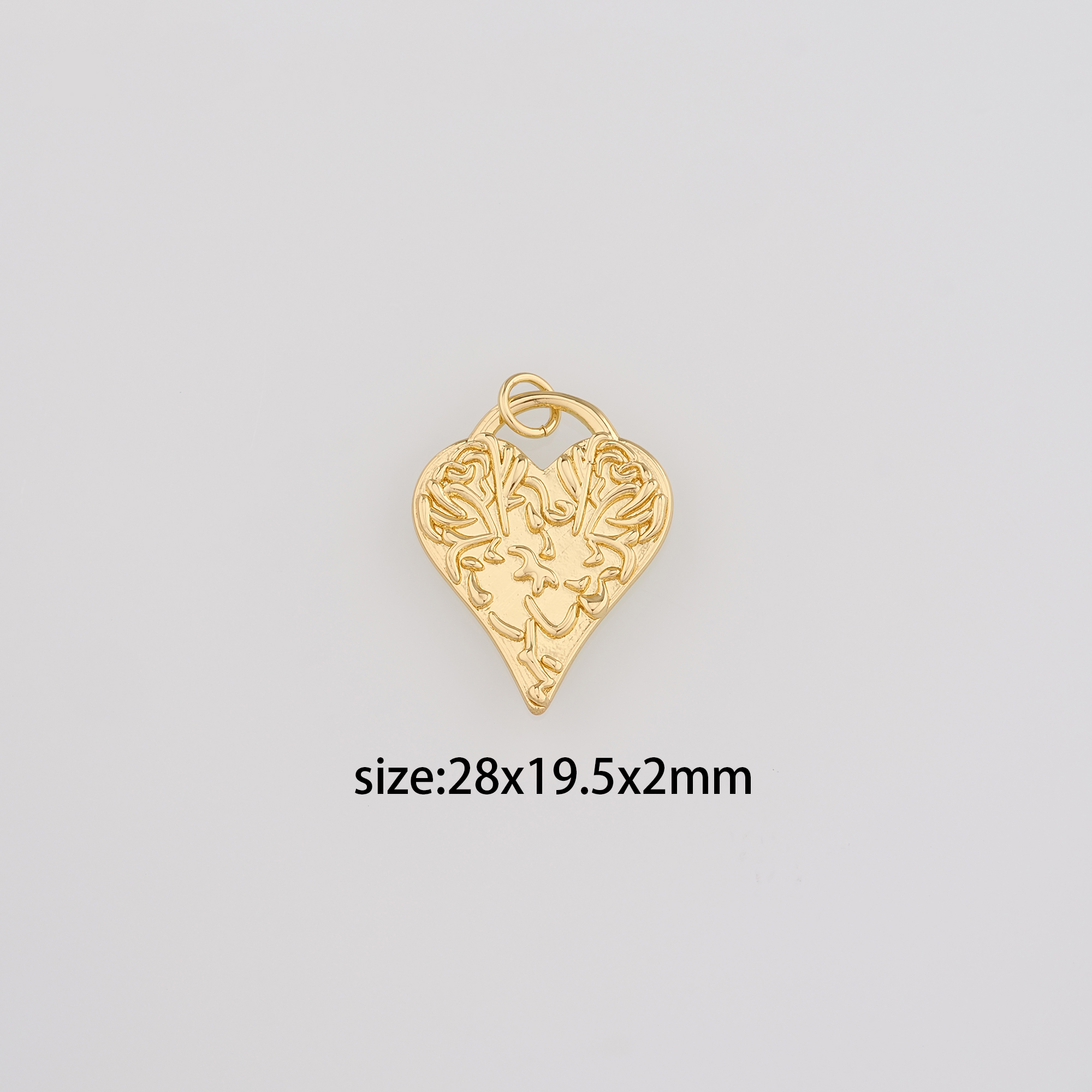 18K Gold Filled Heart Pendant,Dainty Heart Charm Earrings Necklace for DIY Jewelry Making Supply