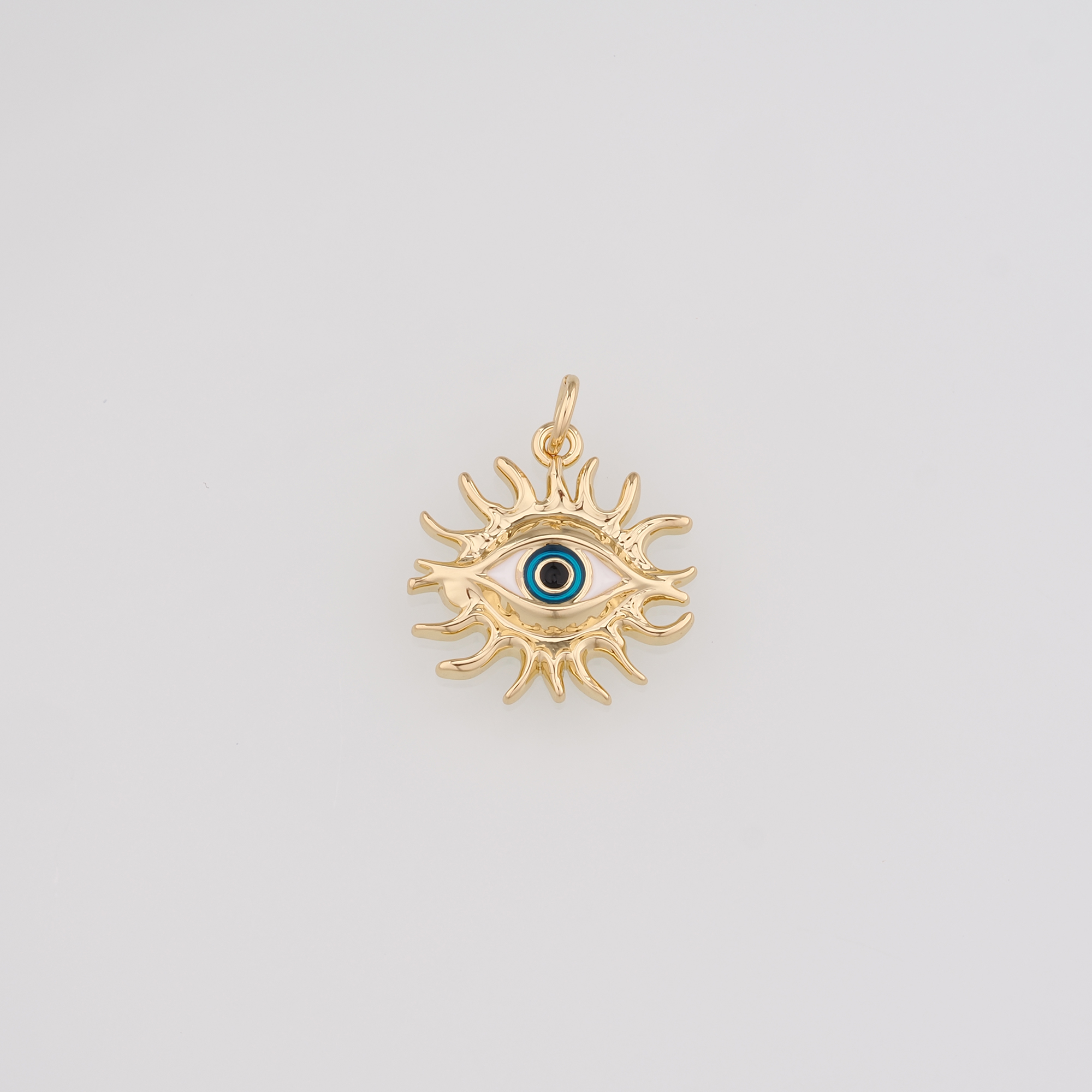 18K Gold Filled Evil Eye Pendant,Enamel Evil Eye Charm Earrings Necklace for DIY Jewelry Making Supply