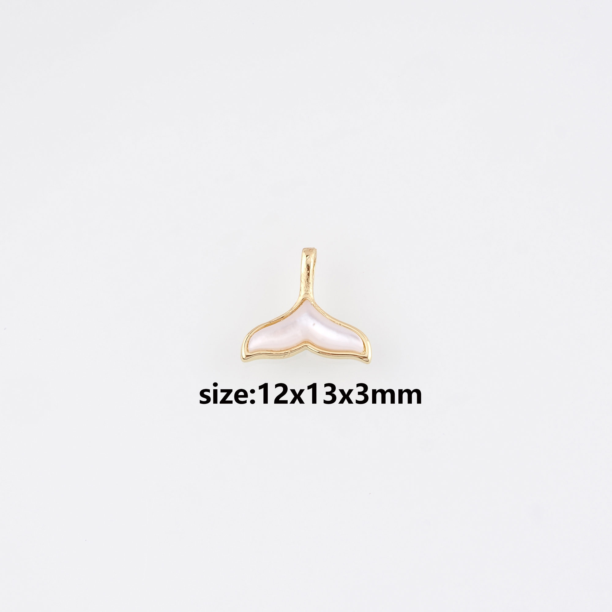 18K Gold Filled Whale Tail Pendant,Dainty Whale Tail Charm Earrings Necklace for DIY Jewelry Making Supply