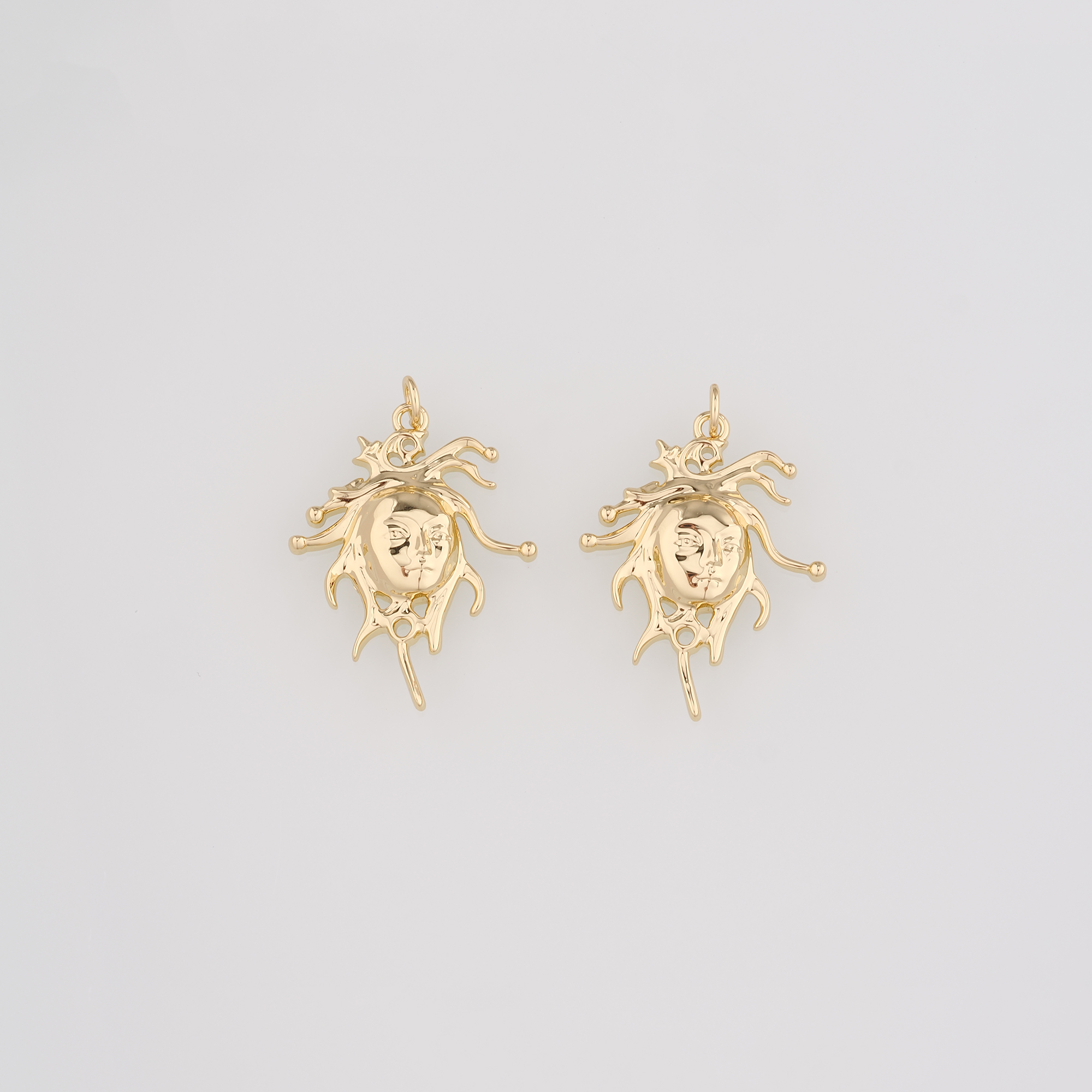 18K Gold Filled Portrait Pendant,Portrait Charm Earrings Necklace for DIY Jewelry Making Supply