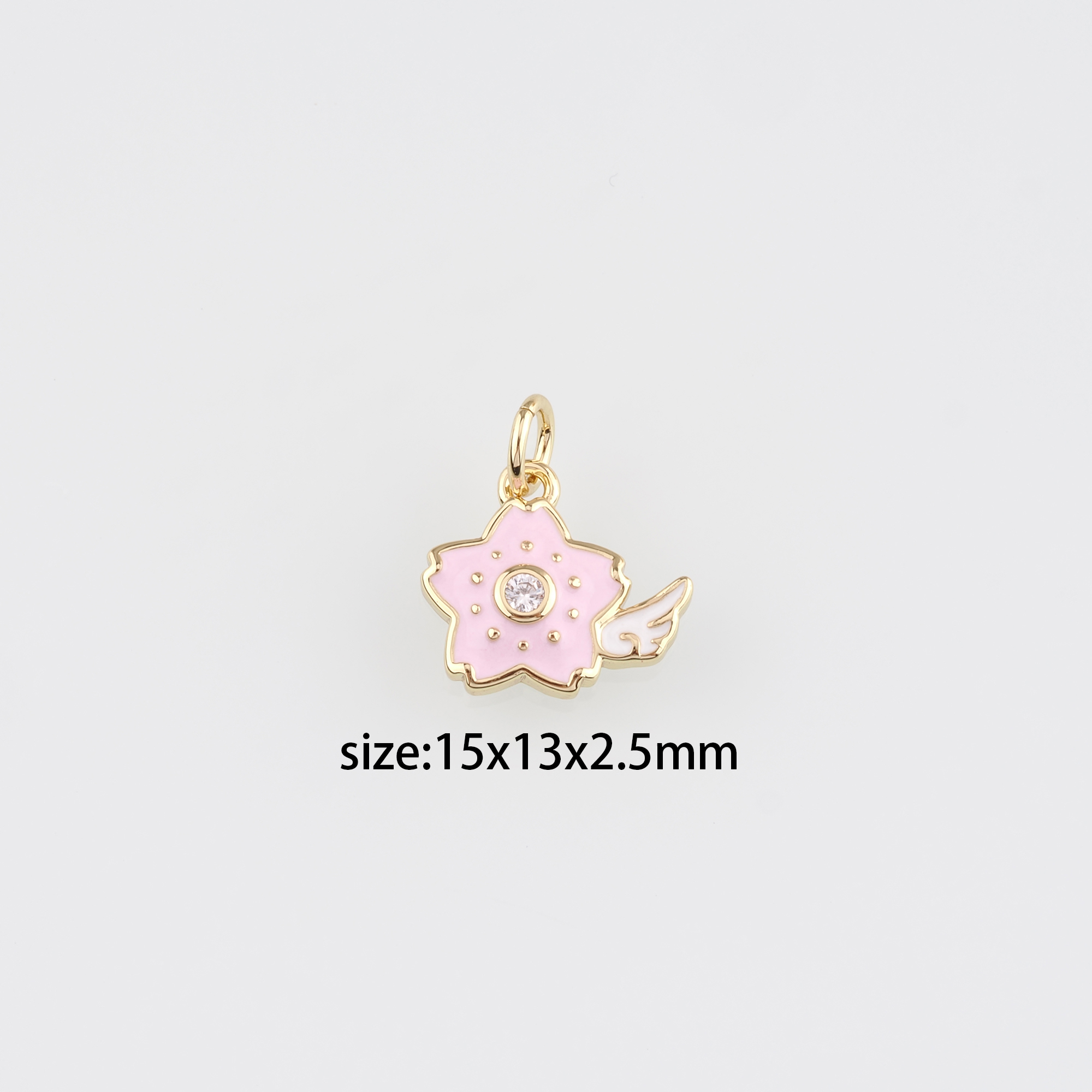 18K Gold Filled Star Pendant,Enamel Luck Star Charm Earrings Necklace for DIY Jewelry Making Supply