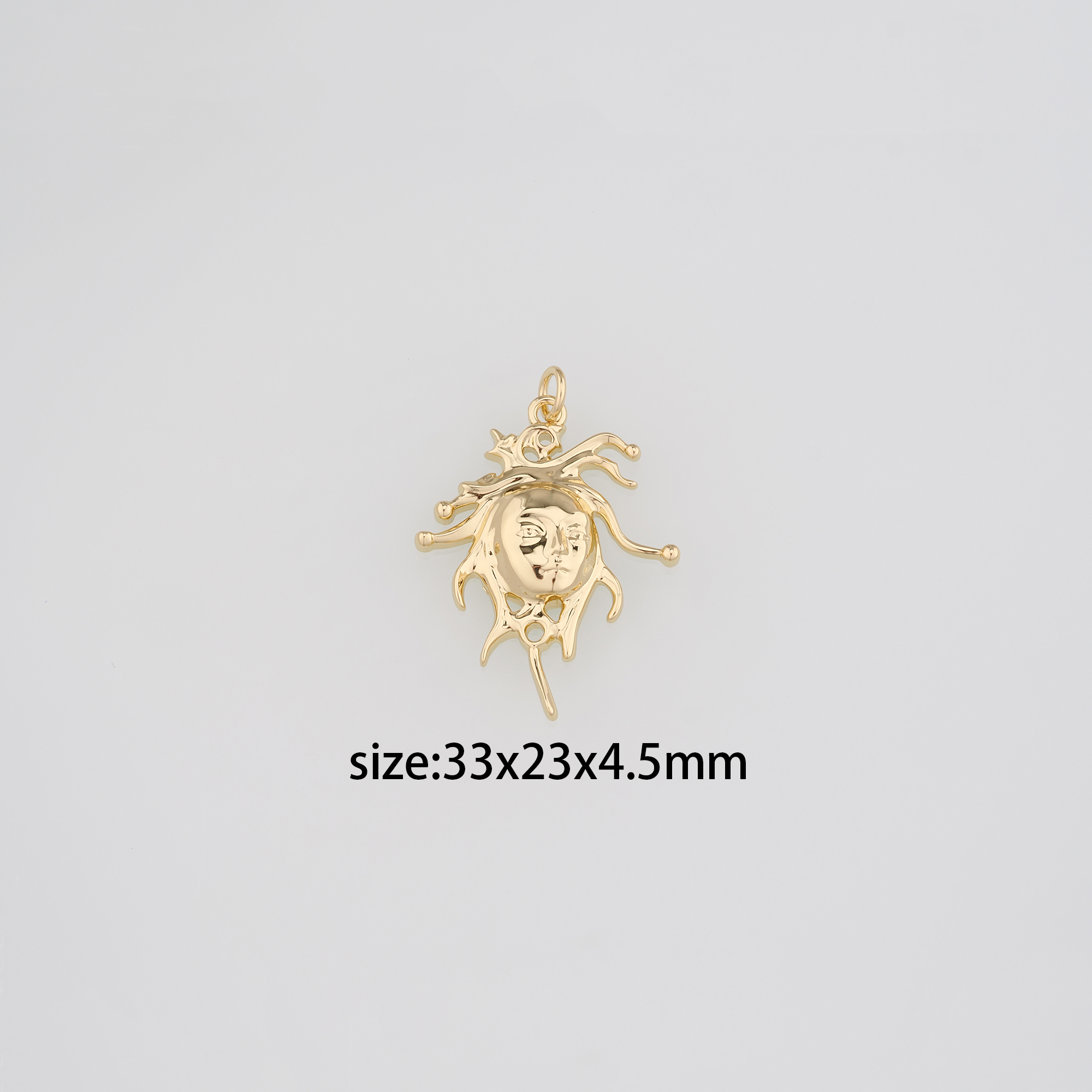 18K Gold Filled Portrait Pendant,Portrait Charm Earrings Necklace for DIY Jewelry Making Supply