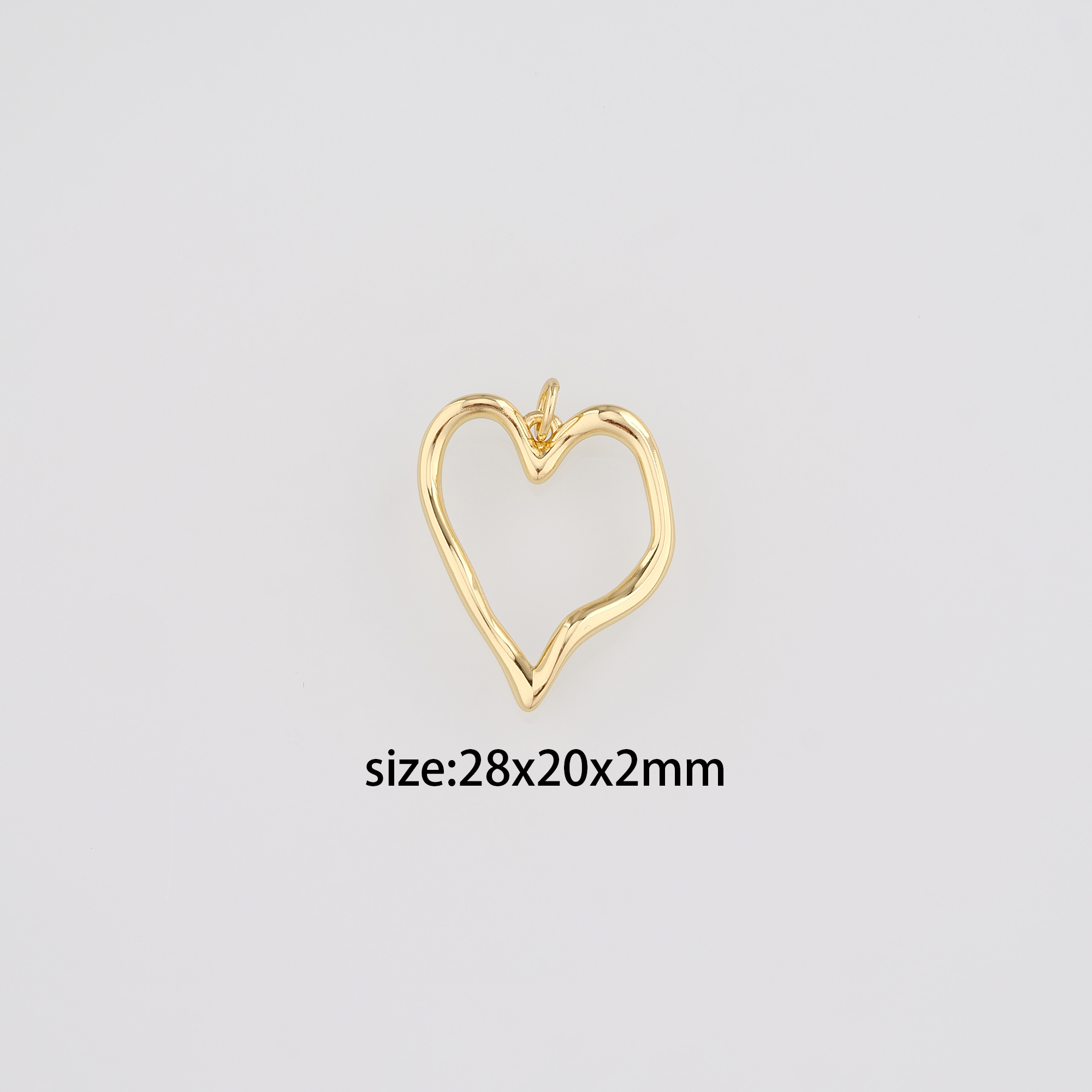 18K Gold Filled Heart Pendant,Dainty Heart Charm Earrings Necklace for DIY Jewelry Making Supply