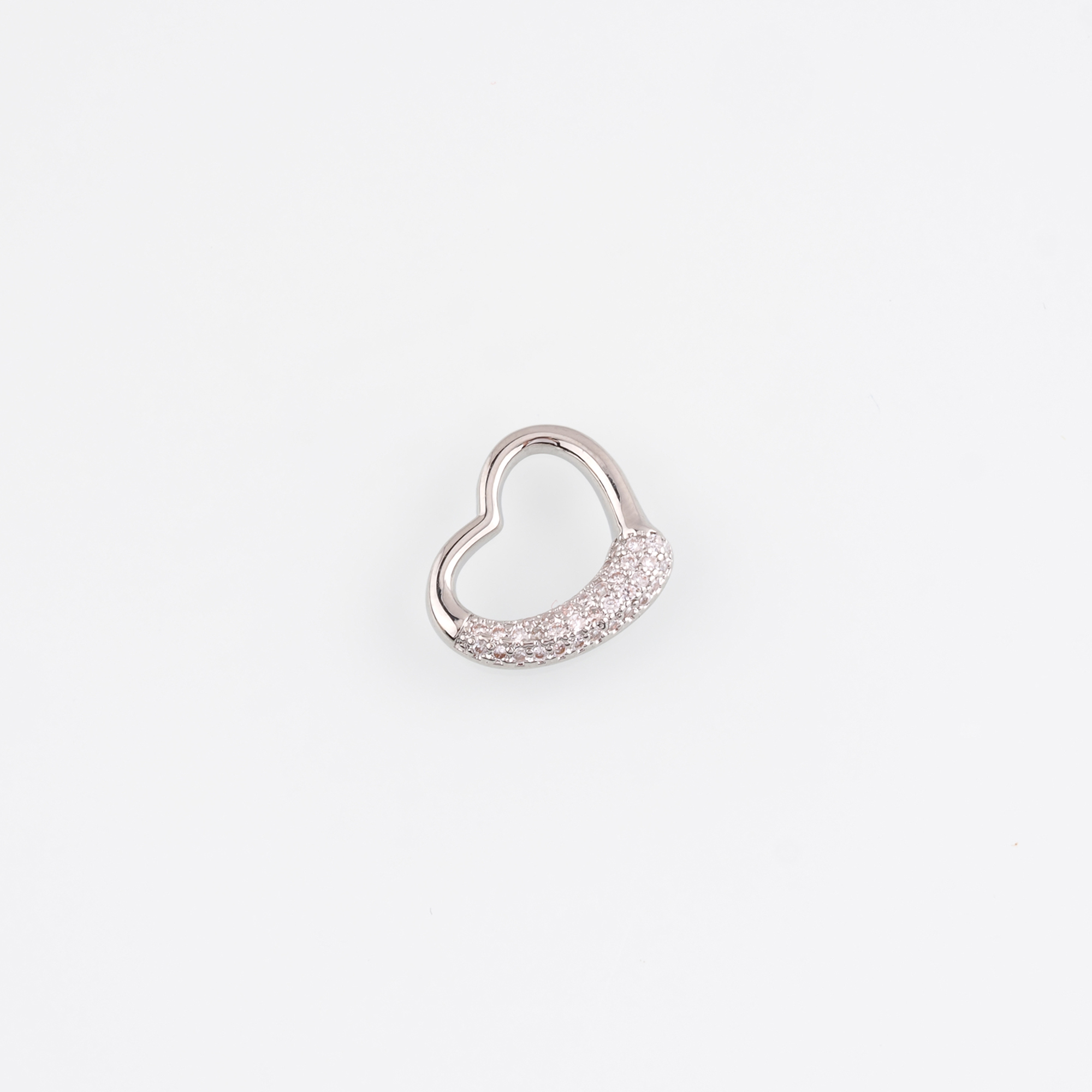 18K Gold Filled Heart Pendant,CZ Micro Pave Heart Charm Earrings Necklace for DIY Jewelry Making Supply