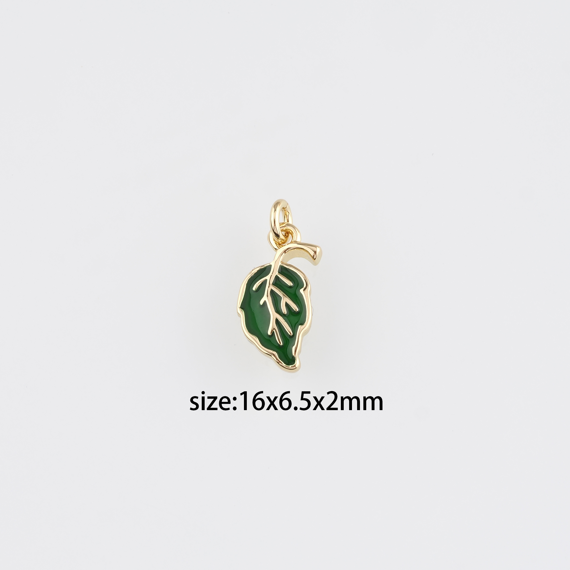 18K Gold Filled Leaf Pendant,Enamel Leaf Charm Earrings Necklace for DIY Jewelry Making Supply