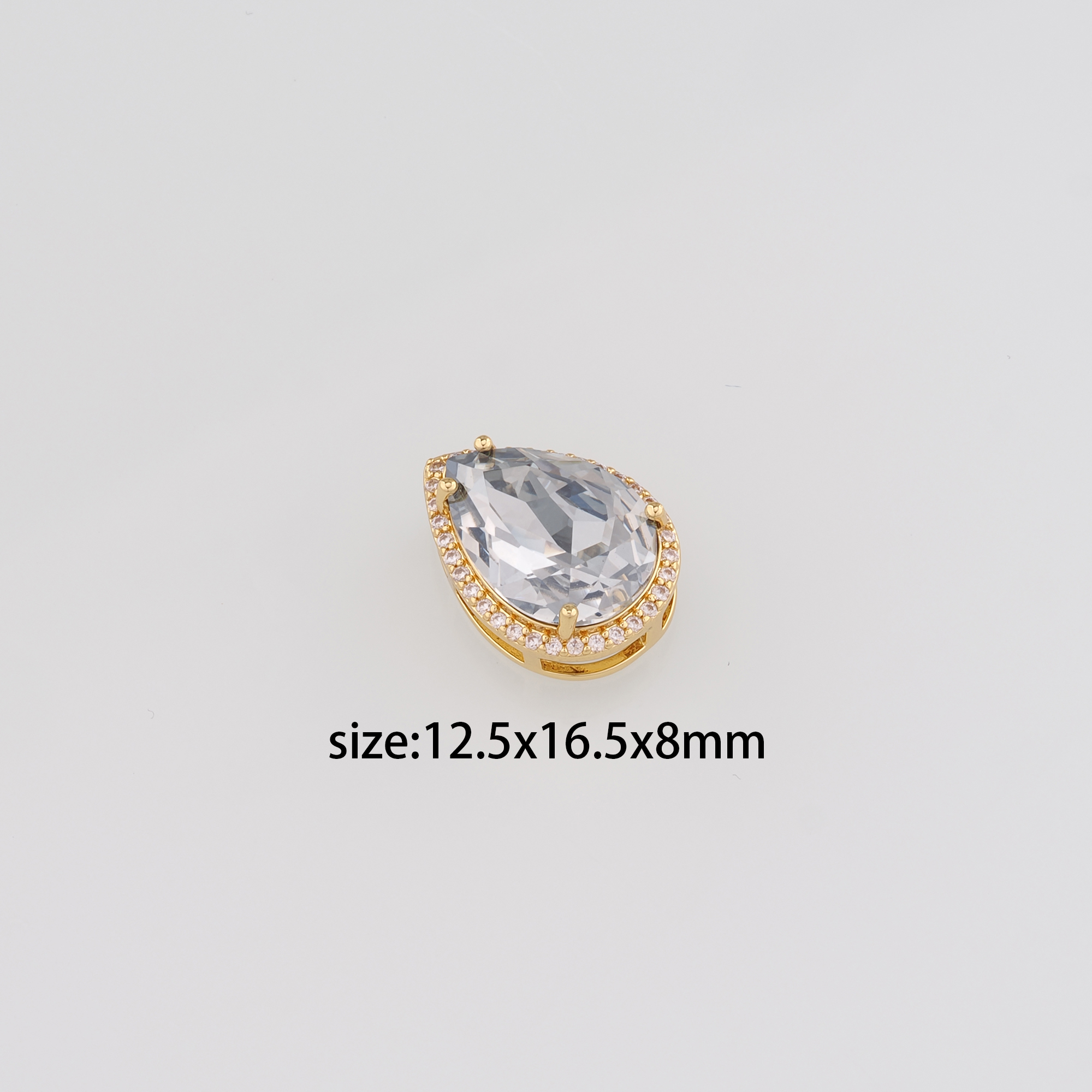 18K Gold Filled Teardrop Spacer Beads,Crystal Teardrop Bead for Bracelet Jewelry Necklace Making Supply
