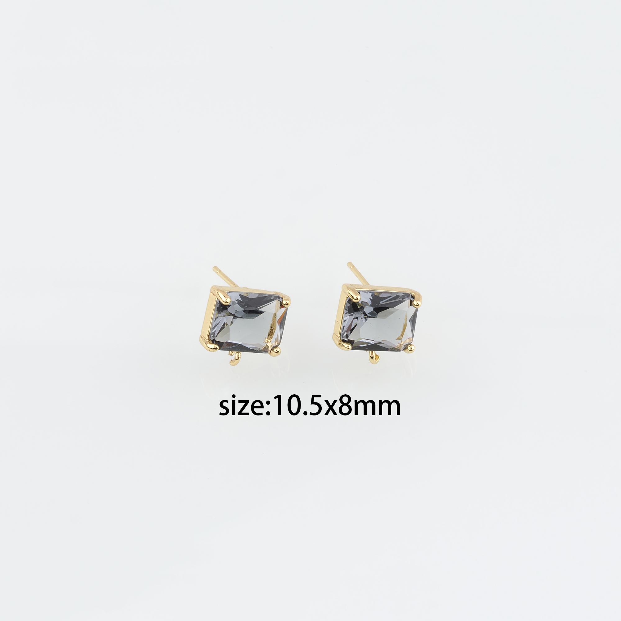 18K Gold Filled Rectangle Stud Earrings,Dainty Earrings,Minimalist Earring,DIY Jewelry Making Supply