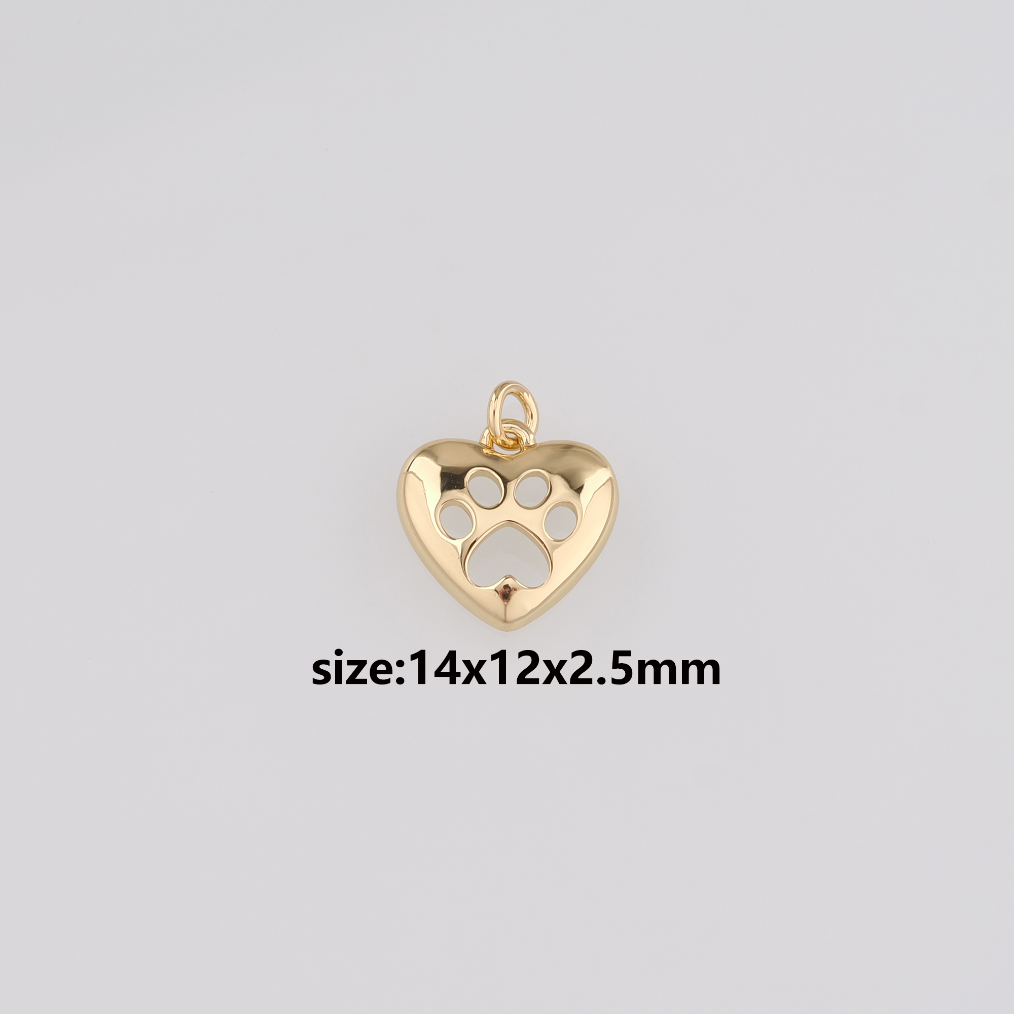 18K Gold Filled Paw Pendant,Dog Paw Charm Earrings Necklace for DIY Jewelry Making Supply