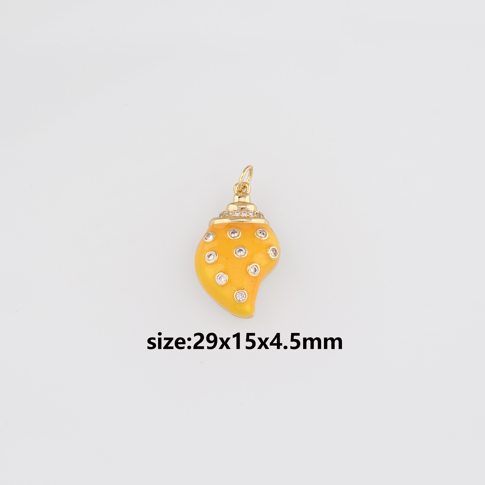 18K Gold Filled Conch Shell Pendant,Enamel Ocean Shell Charm Earrings Necklace for DIY Jewelry Making Supply