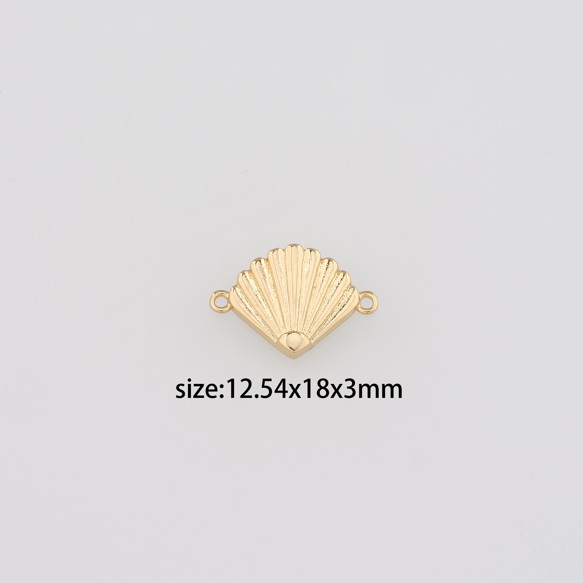 18K Gold Filled Scallop Connector,Gold Scallop Charm Necklace Bracelet for DIY Jewelry Making Supply