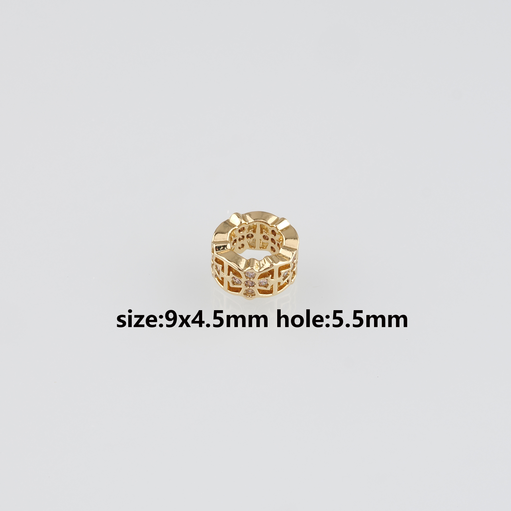 18K Gold Filled Cross Spacer Beads,CZ Micro Pave Cross Bead for Bracelet Jewelry Necklace Making Supply