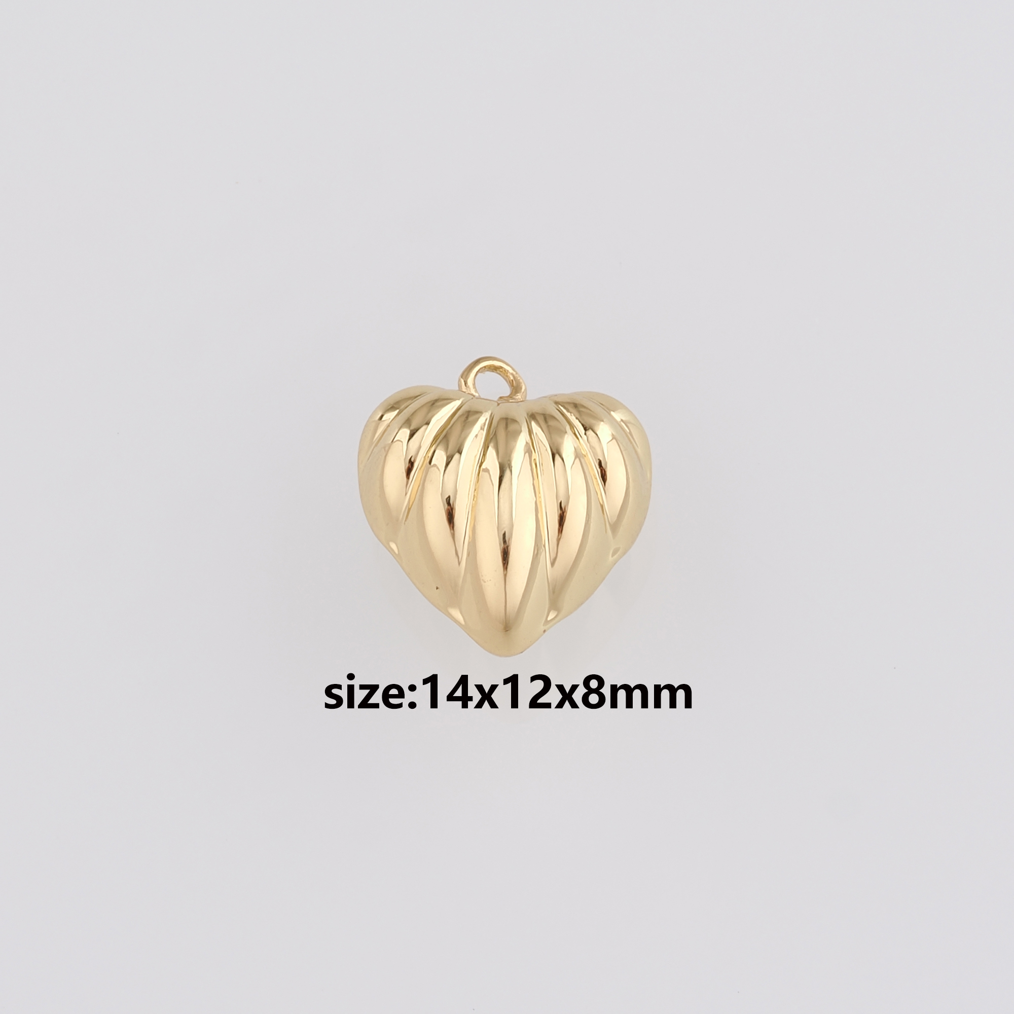 18K Gold Filled Heart Pendant,Dainty Heart Charm Earrings Necklace for DIY Jewelry Making Supply