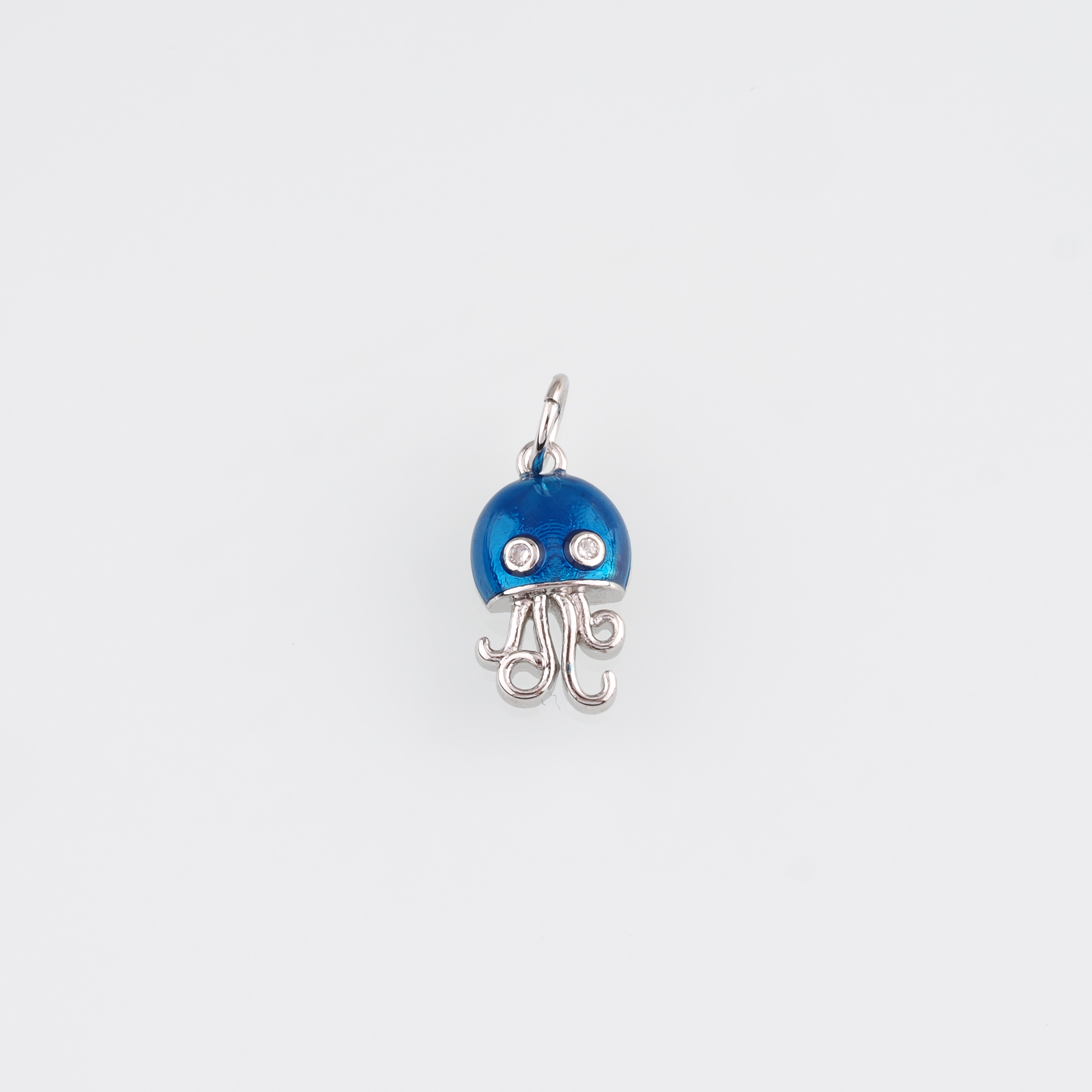 18K Gold Filled Jellyfish Pendant,Enamel Jellyfish Charm Earrings Necklace for DIY Jewelry Making Supply